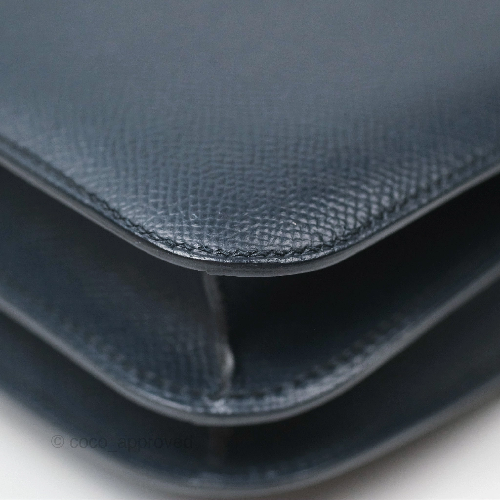 Herms Constance Mini 18cm Bleu Nuit 2Z Epsom Rose Gold Hardware