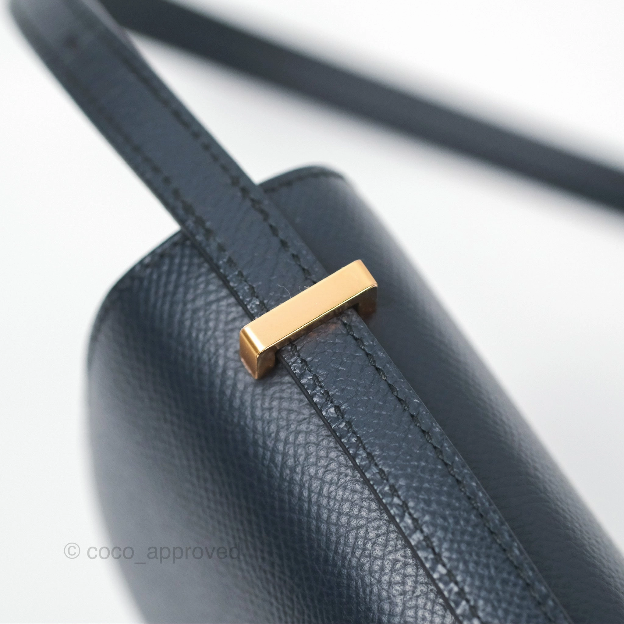 Herms Constance Mini 18cm Bleu Nuit 2Z Epsom Rose Gold Hardware