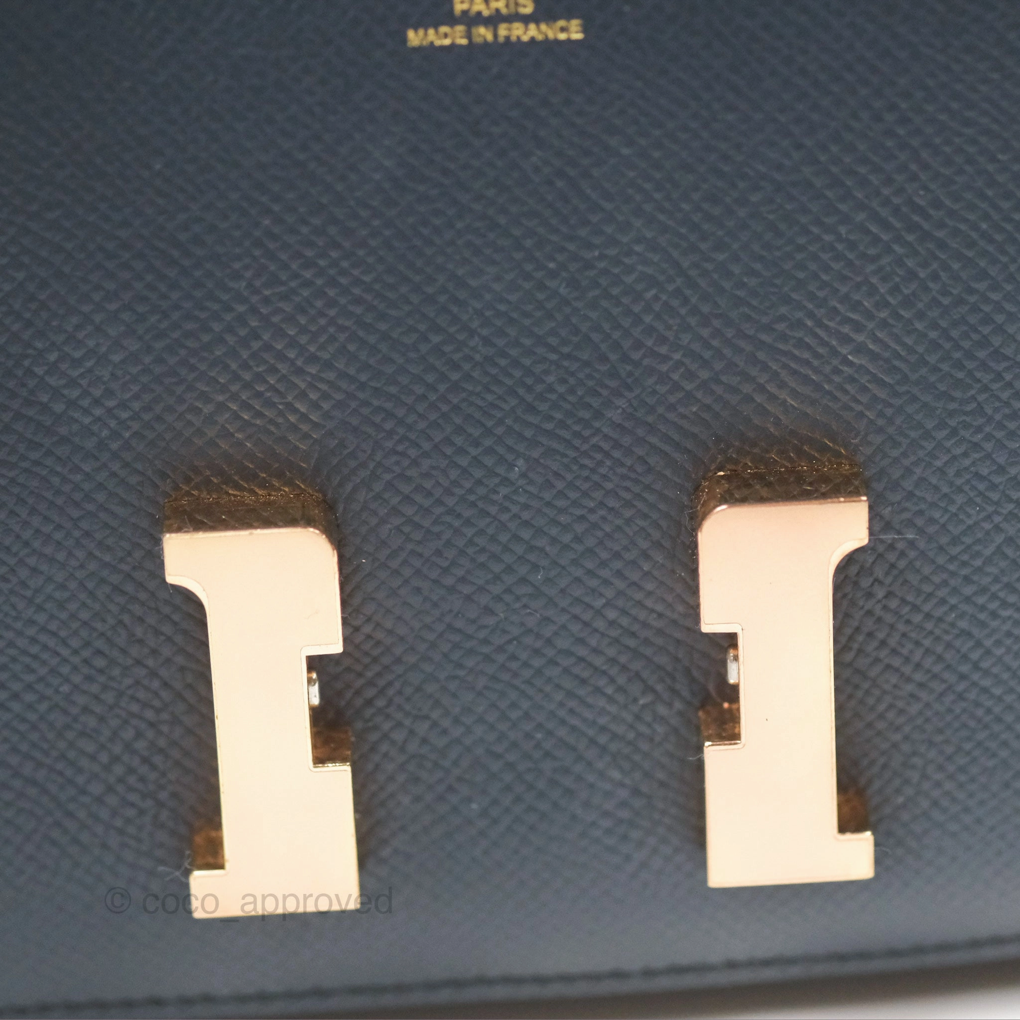 Herms Constance Mini 18cm Bleu Nuit 2Z Epsom Rose Gold Hardware