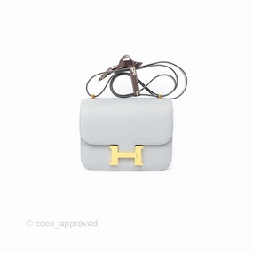 Herms Constance Mini 18cm Blue Glacier 8U Epsom Gold Hardware