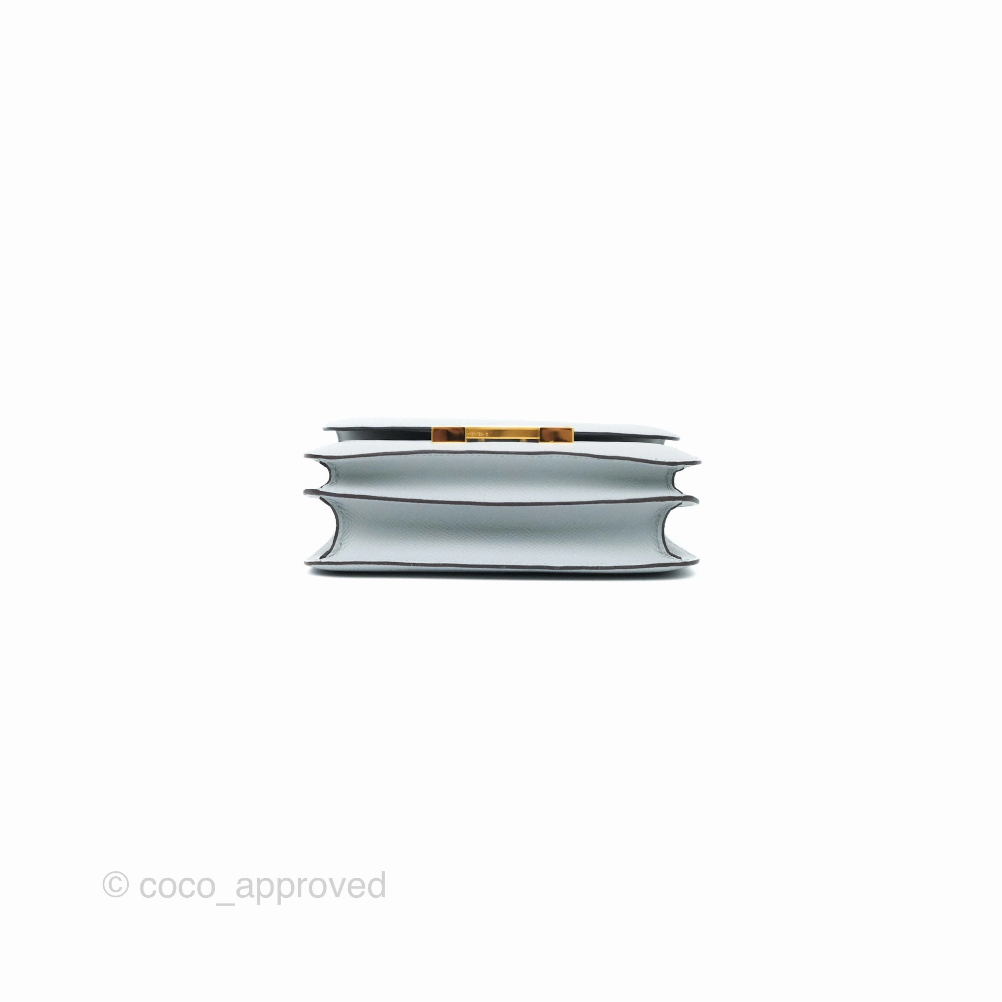 Herms Constance Mini 18cm Blue Glacier 8U Epsom Gold Hardware