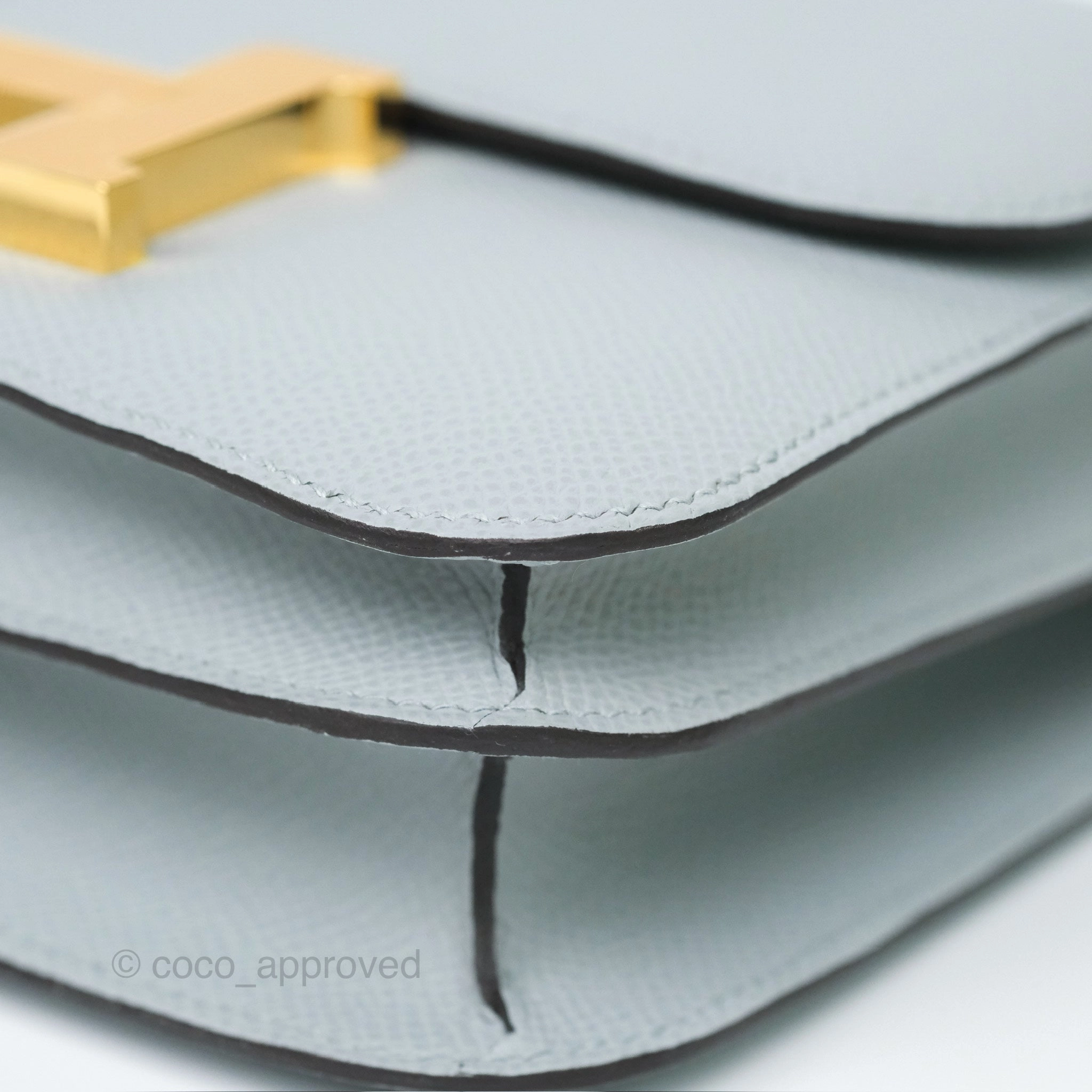 Herms Constance Mini 18cm Blue Glacier 8U Epsom Gold Hardware