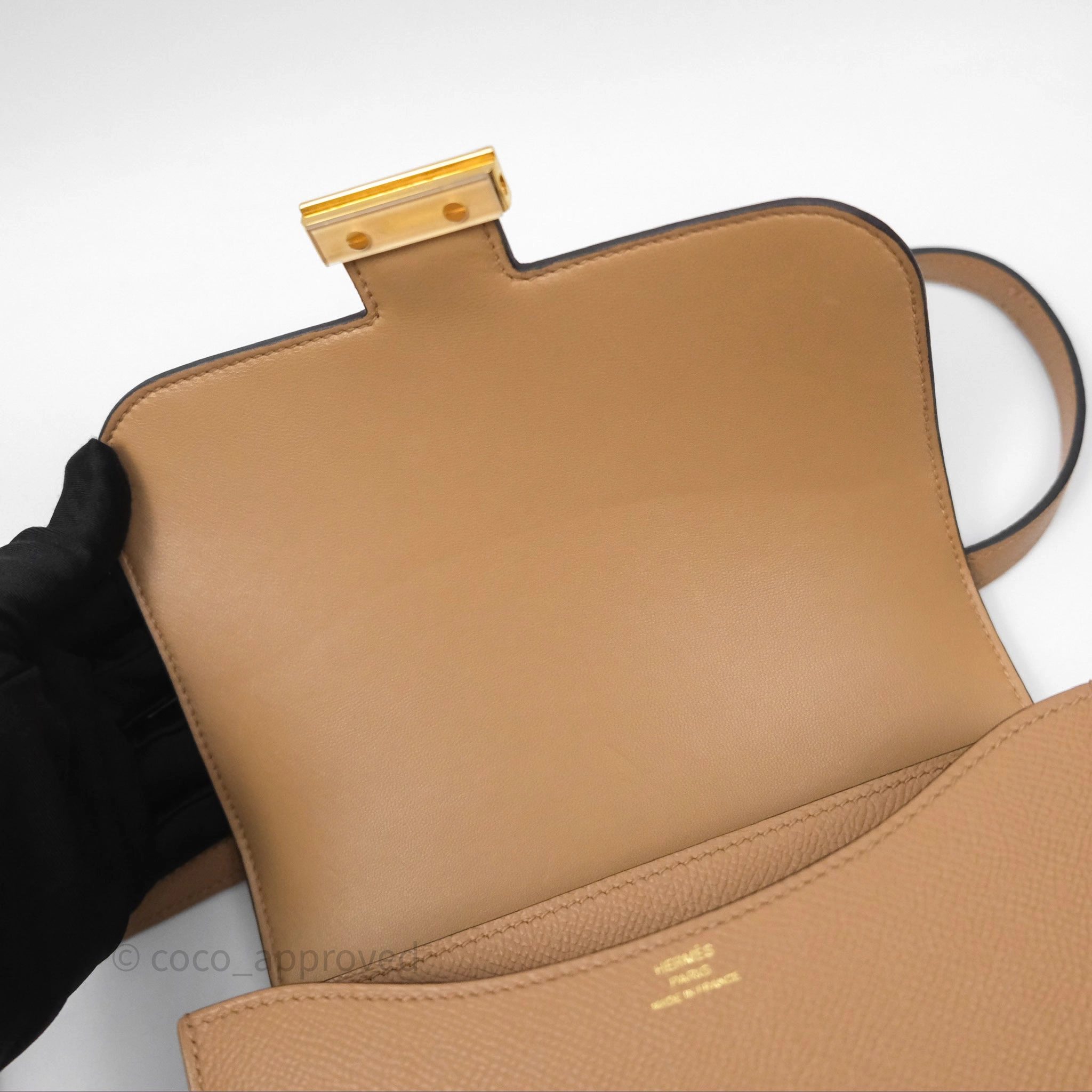 Herms Constance Mini 18cm Chai 0M Epsom Gold Hardware