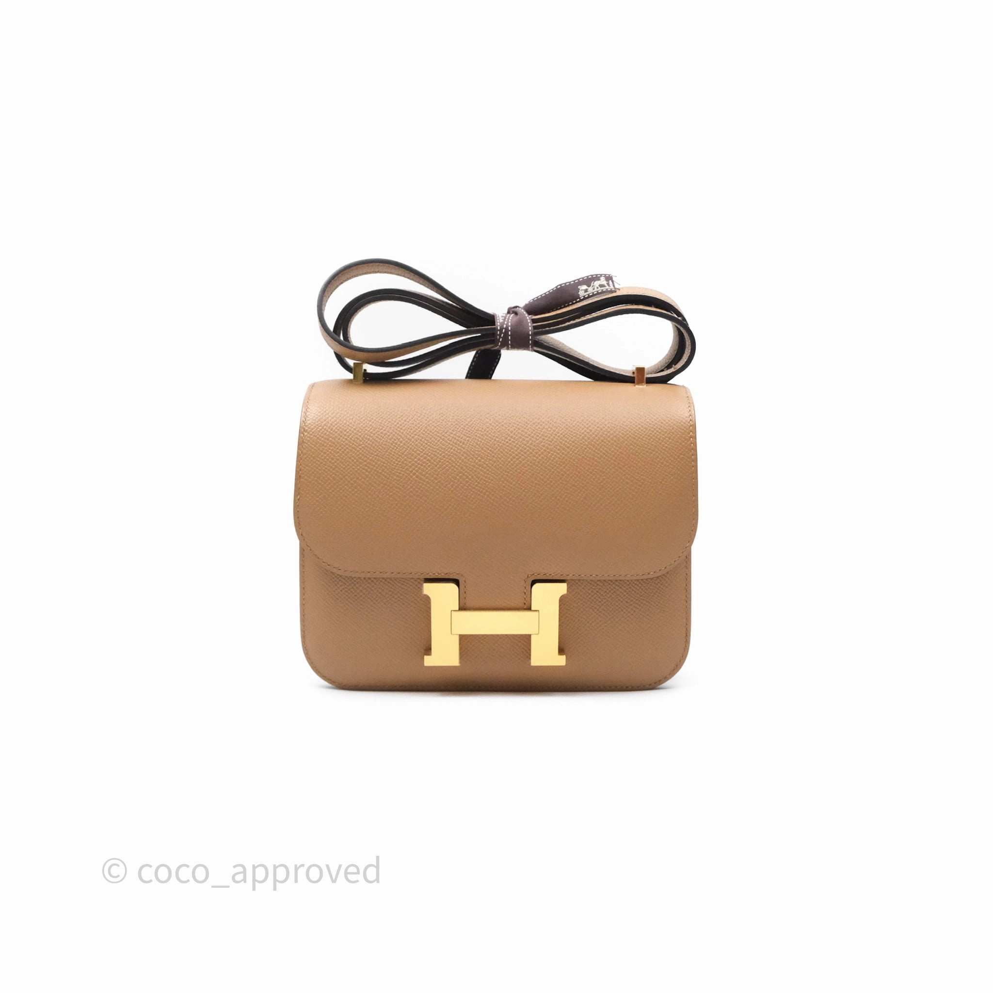 Herms Constance Mini 18cm Chai 0M Epsom Gold Hardware