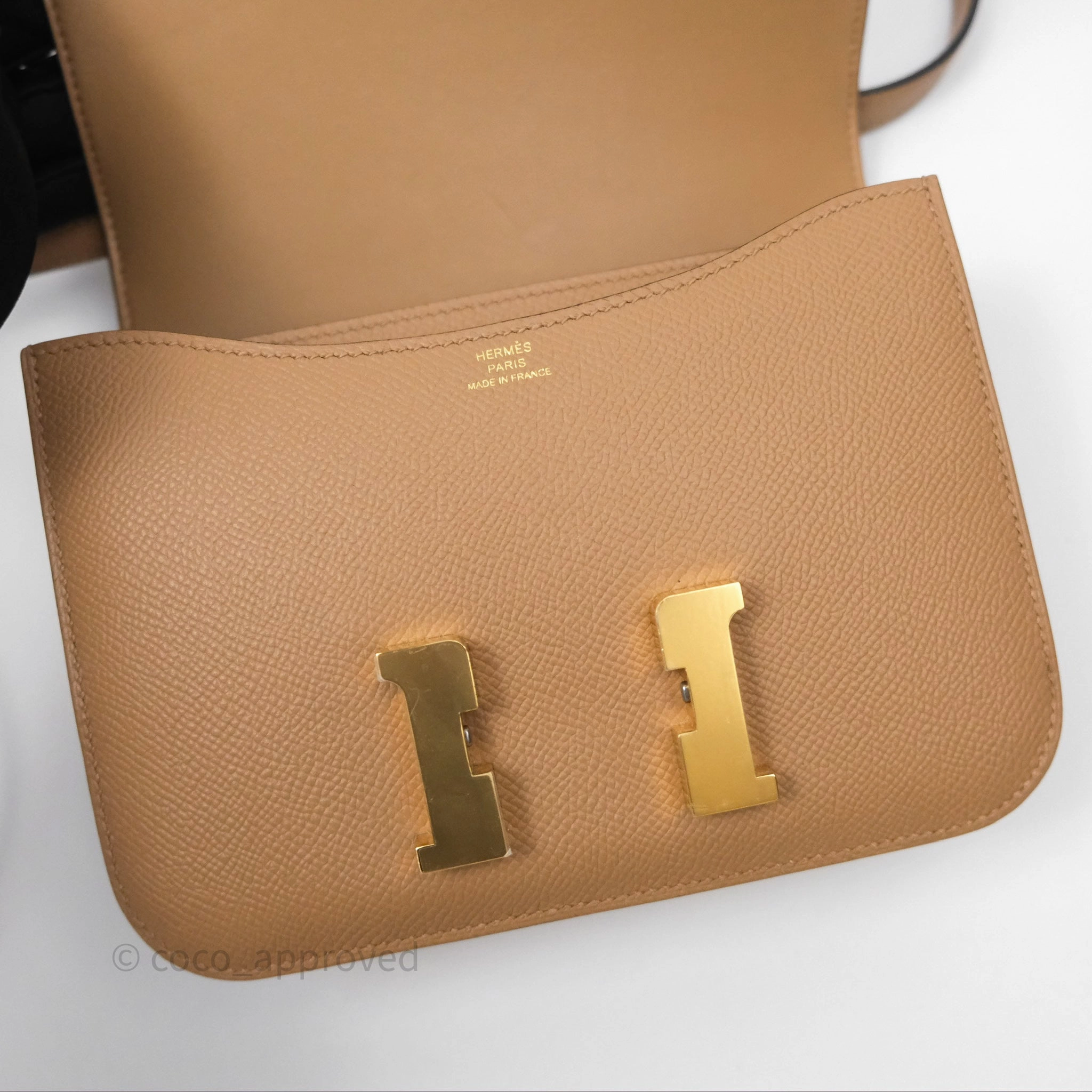 Herms Constance Mini 18cm Chai 0M Epsom Gold Hardware