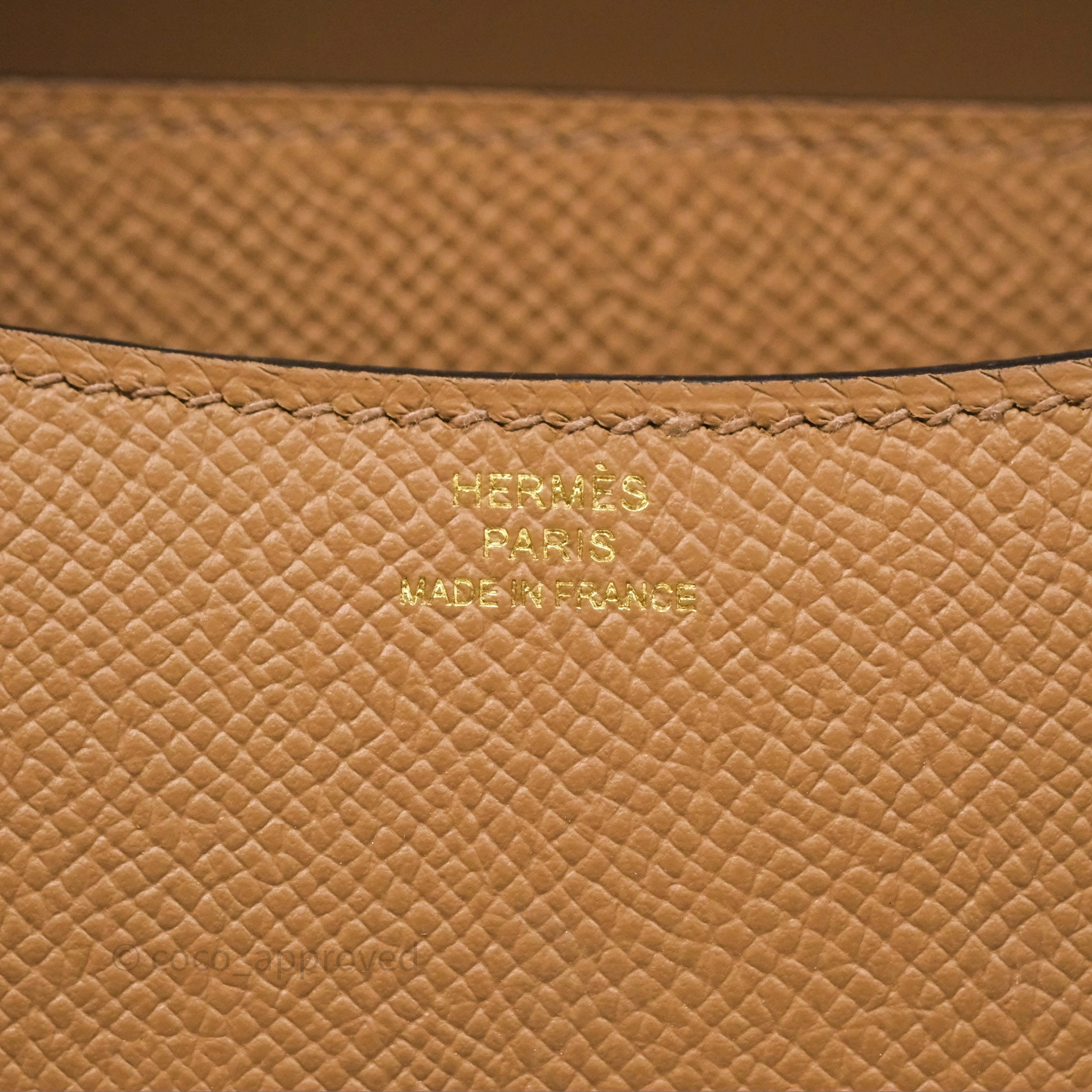 Herms Constance Mini 18cm Chai 0M Epsom Gold Hardware
