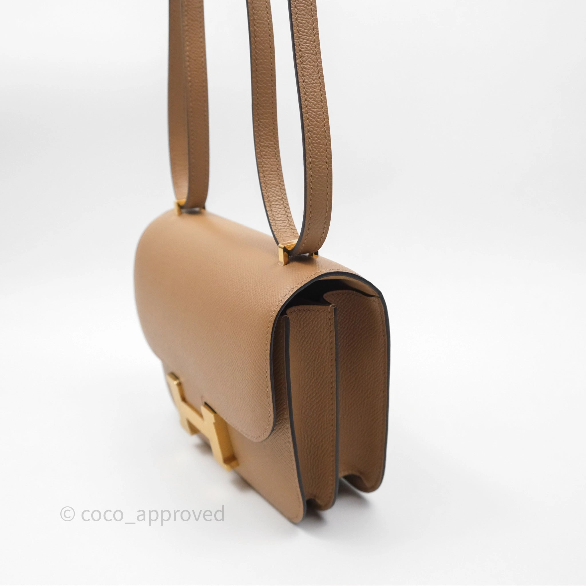 Herms Constance Mini 18cm Chai 0M Epsom Gold Hardware