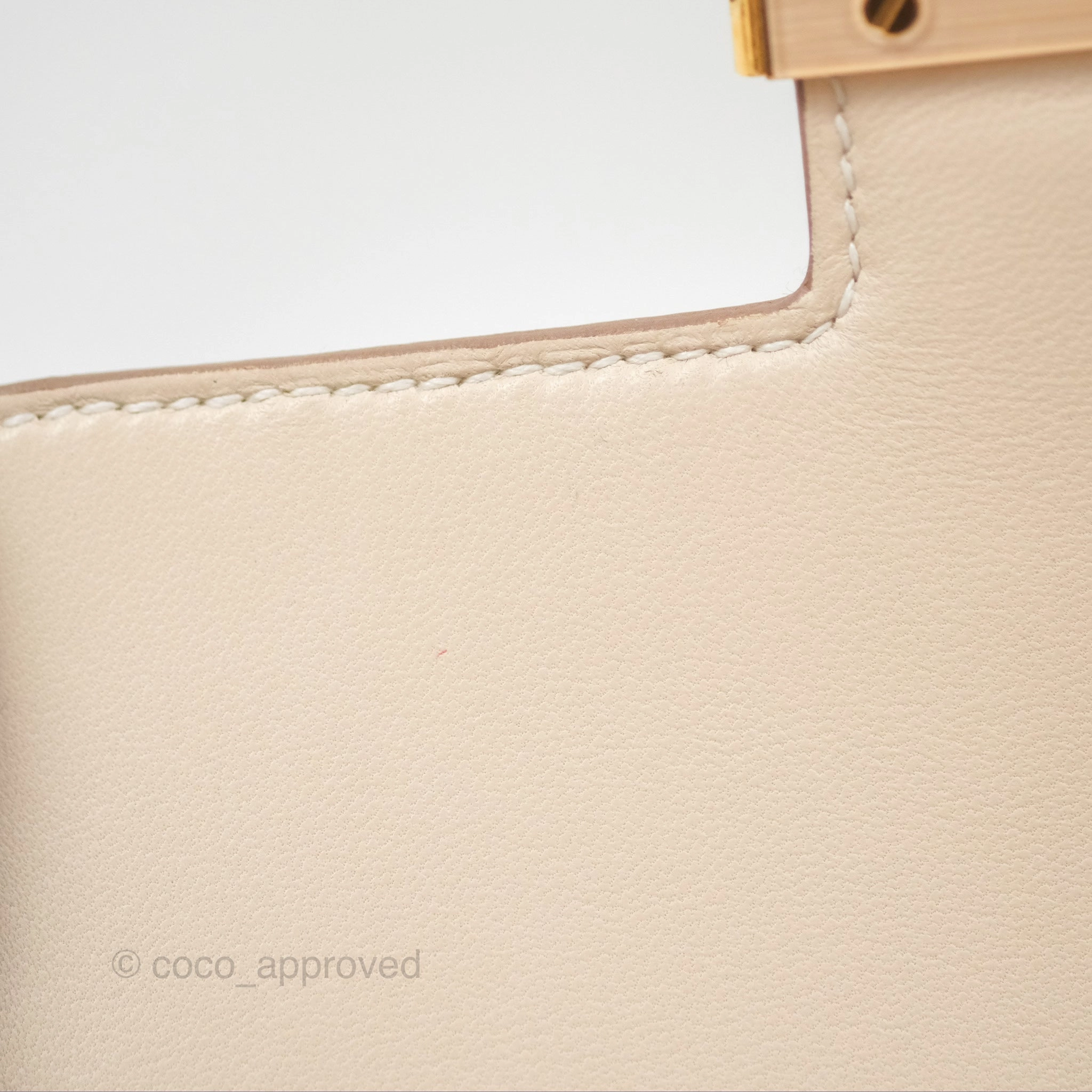 Herms Constance Mini 18cm Craie Epsom Gold Hardware