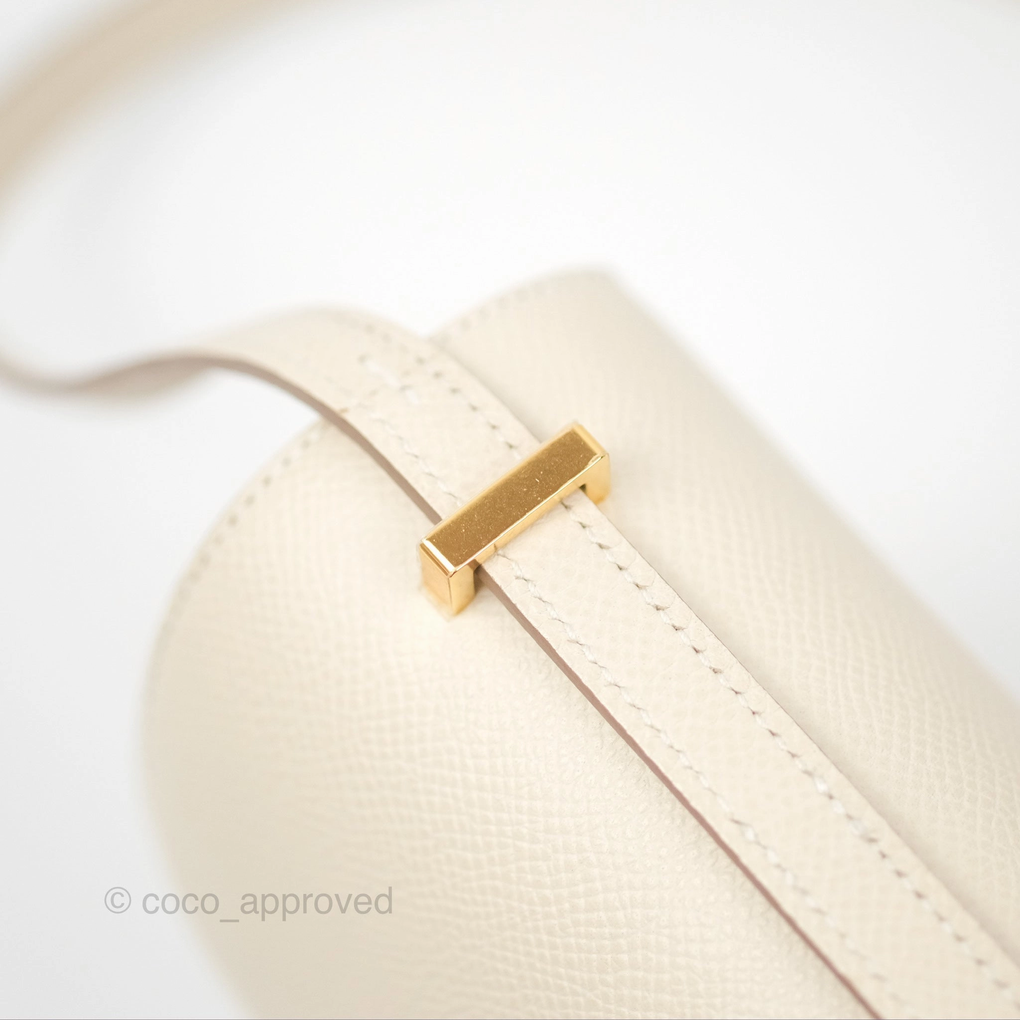 Herms Constance Mini 18cm Craie Epsom Gold Hardware