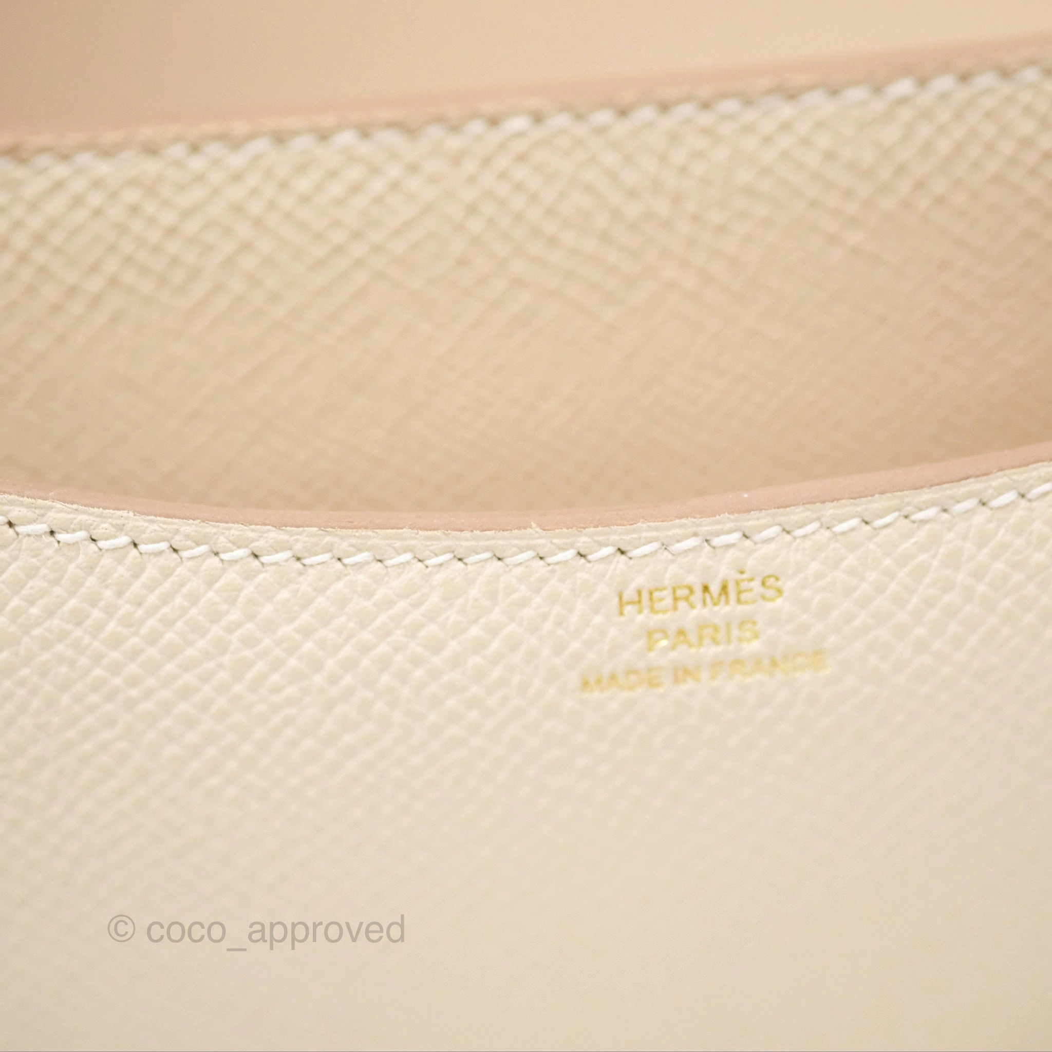 Herms Constance Mini 18cm Craie Epsom Gold Hardware