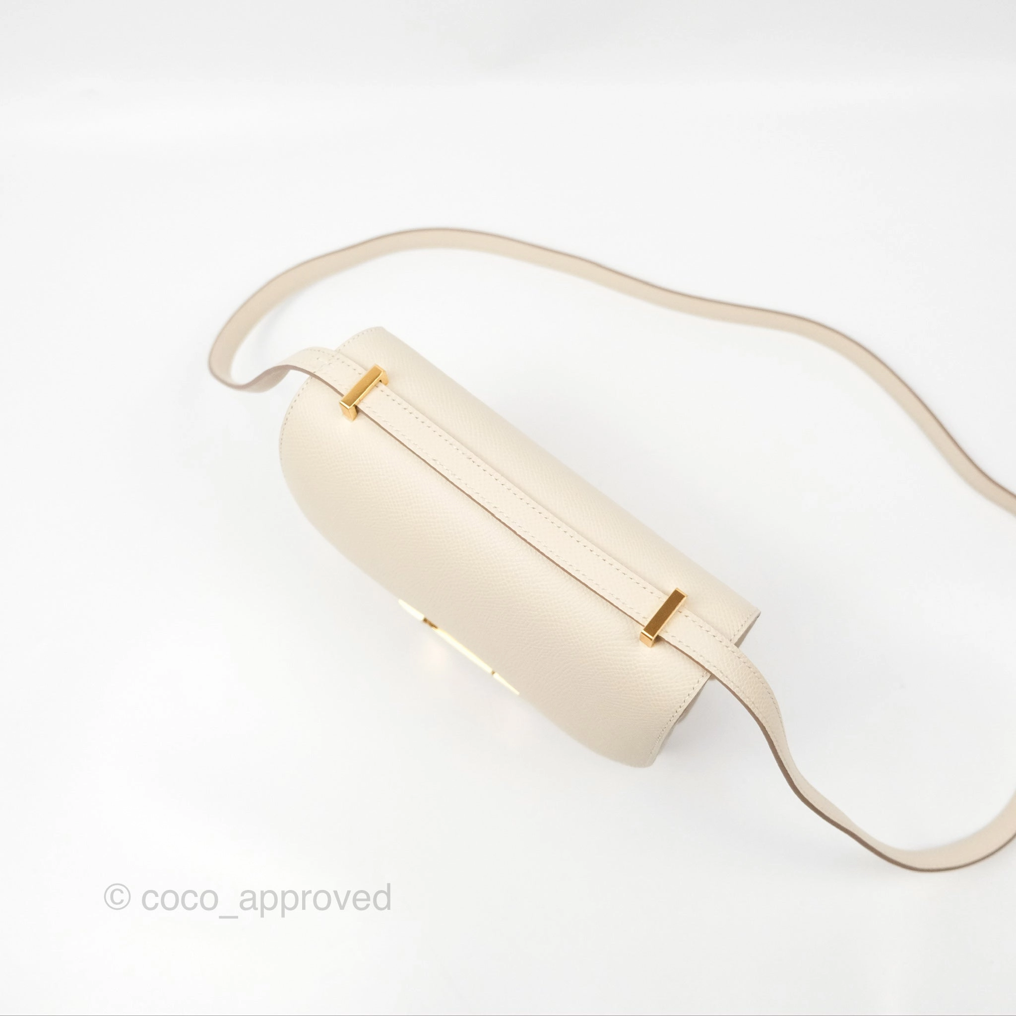 Herms Constance Mini 18cm Craie Epsom Gold Hardware