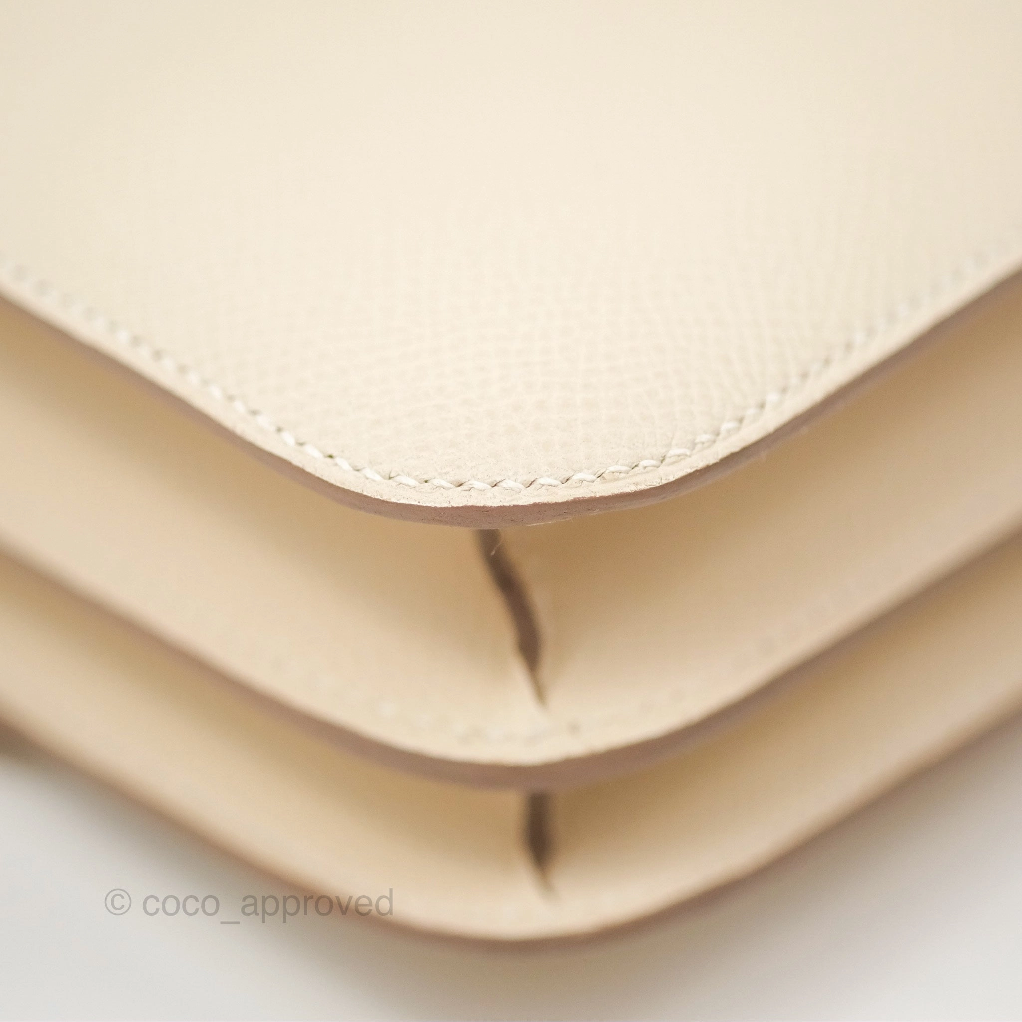 Herms Constance Mini 18cm Craie Epsom Gold Hardware