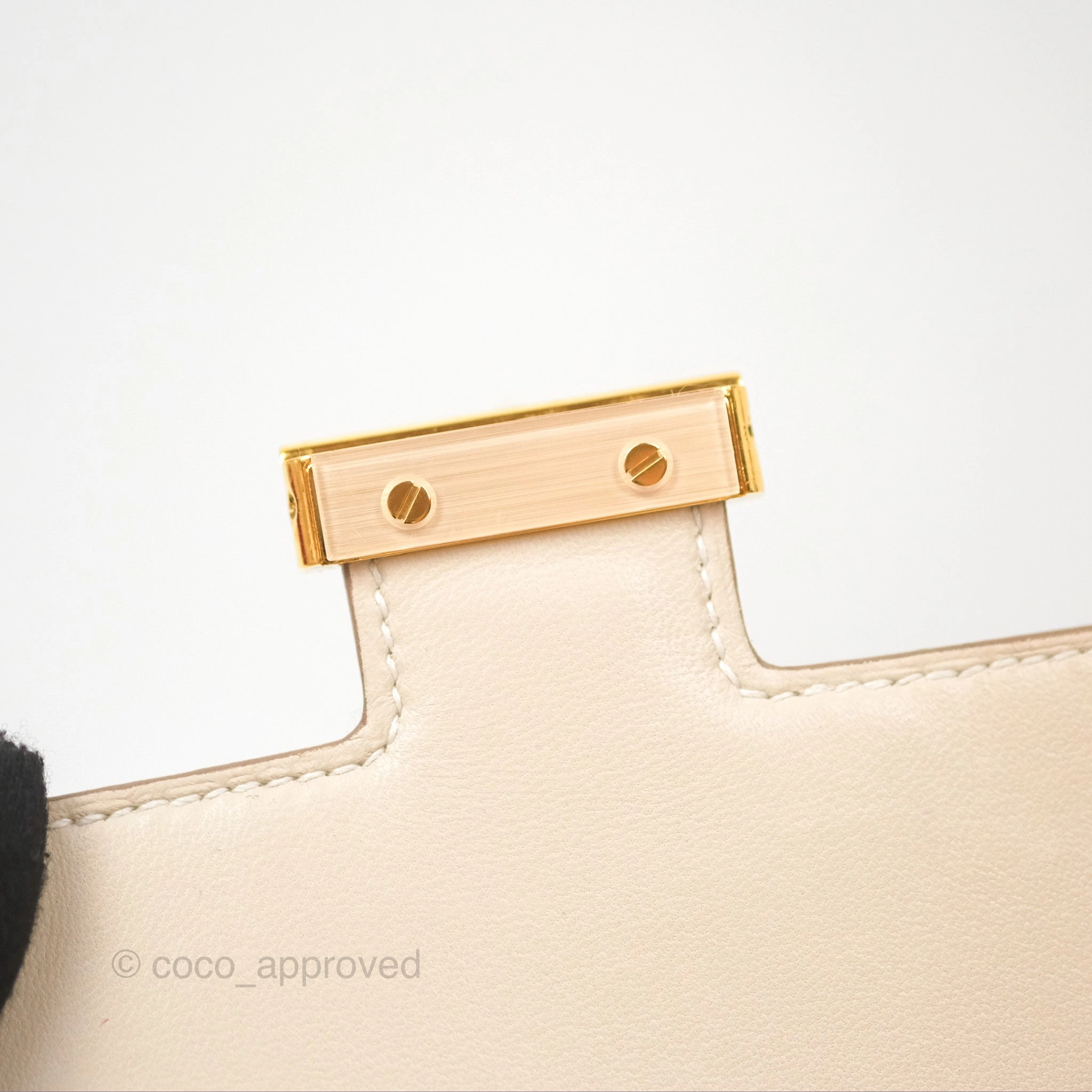 Herms Constance Mini 18cm Craie Epsom Gold Hardware