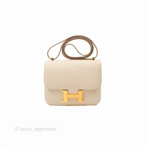 Herms Constance Mini 18cm Craie Epsom Gold Hardware