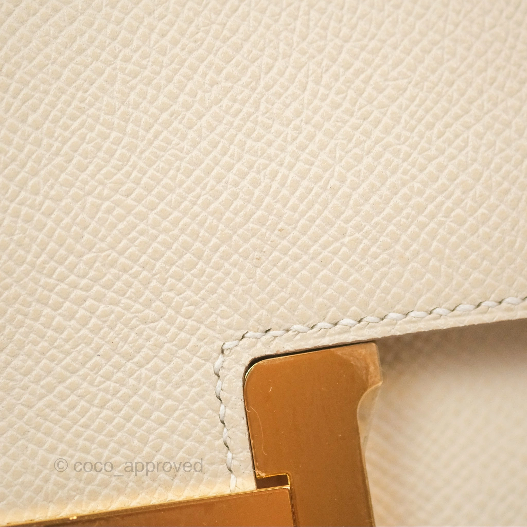 Herms Constance Mini 18cm Craie Epsom Gold Hardware