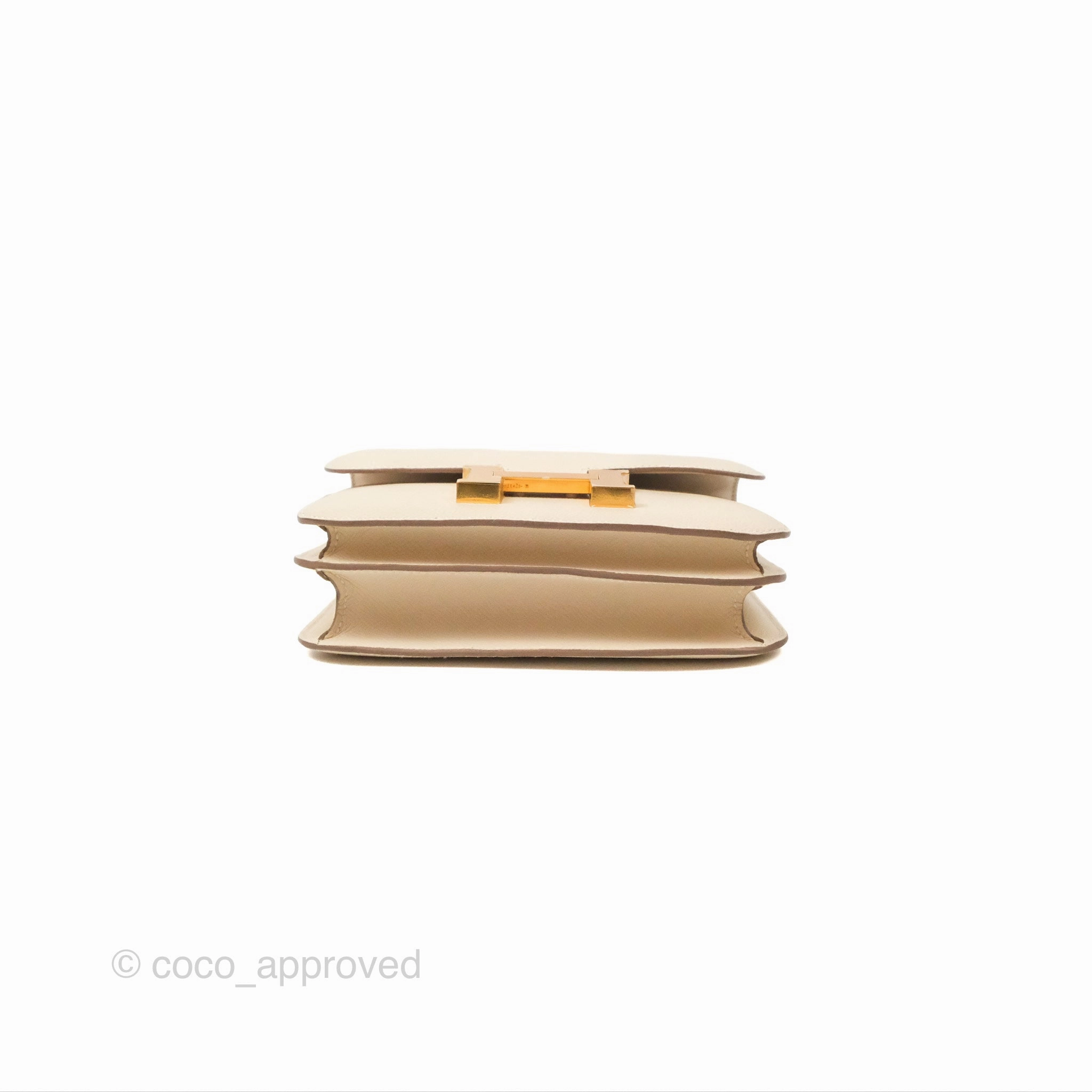 Herms Constance Mini 18cm Craie Epsom Gold Hardware