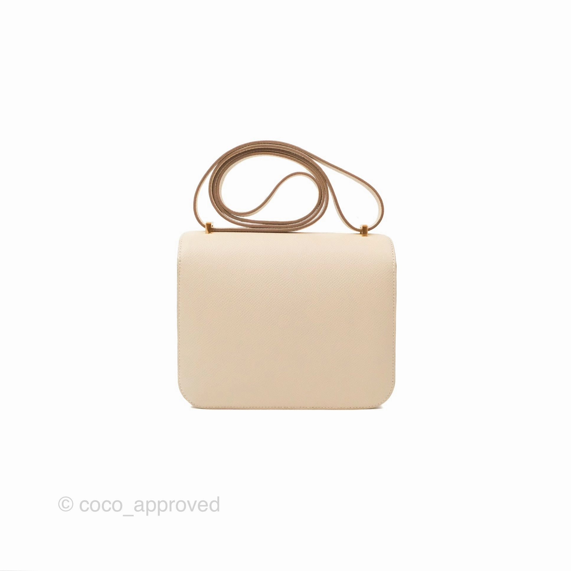 Herms Constance Mini 18cm Craie Epsom Gold Hardware