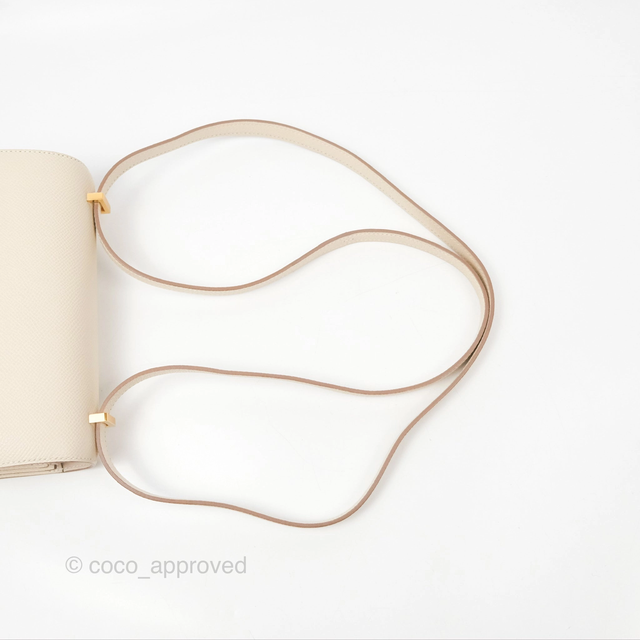 Herms Constance Mini 18cm Craie Epsom Gold Hardware