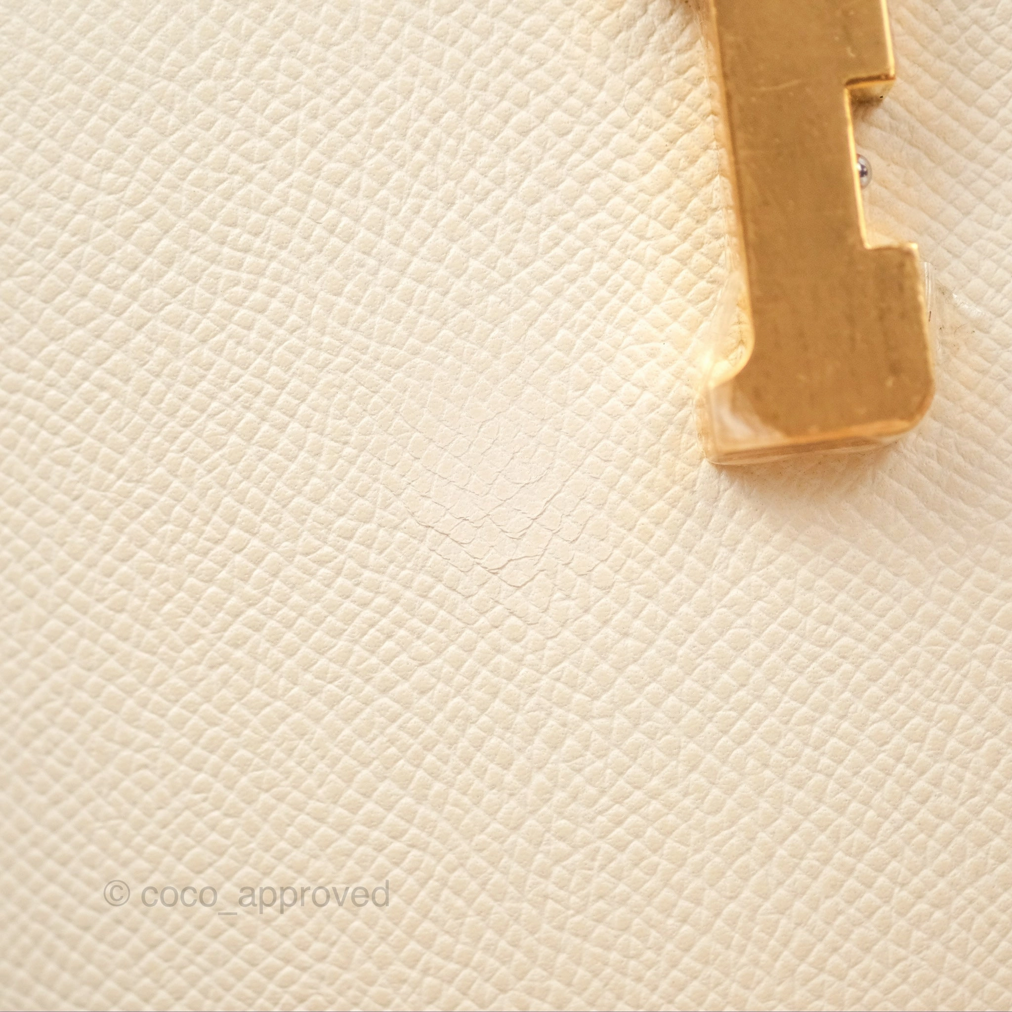 Herms Constance Mini 18cm Craie Epsom Gold Hardware