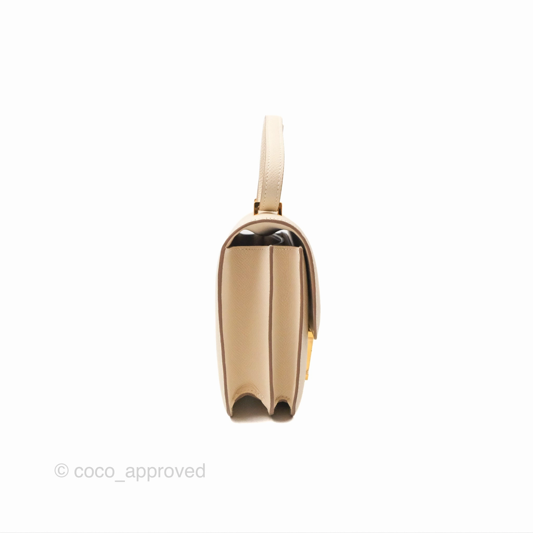 Herms Constance Mini 18cm Craie Epsom Gold Hardware