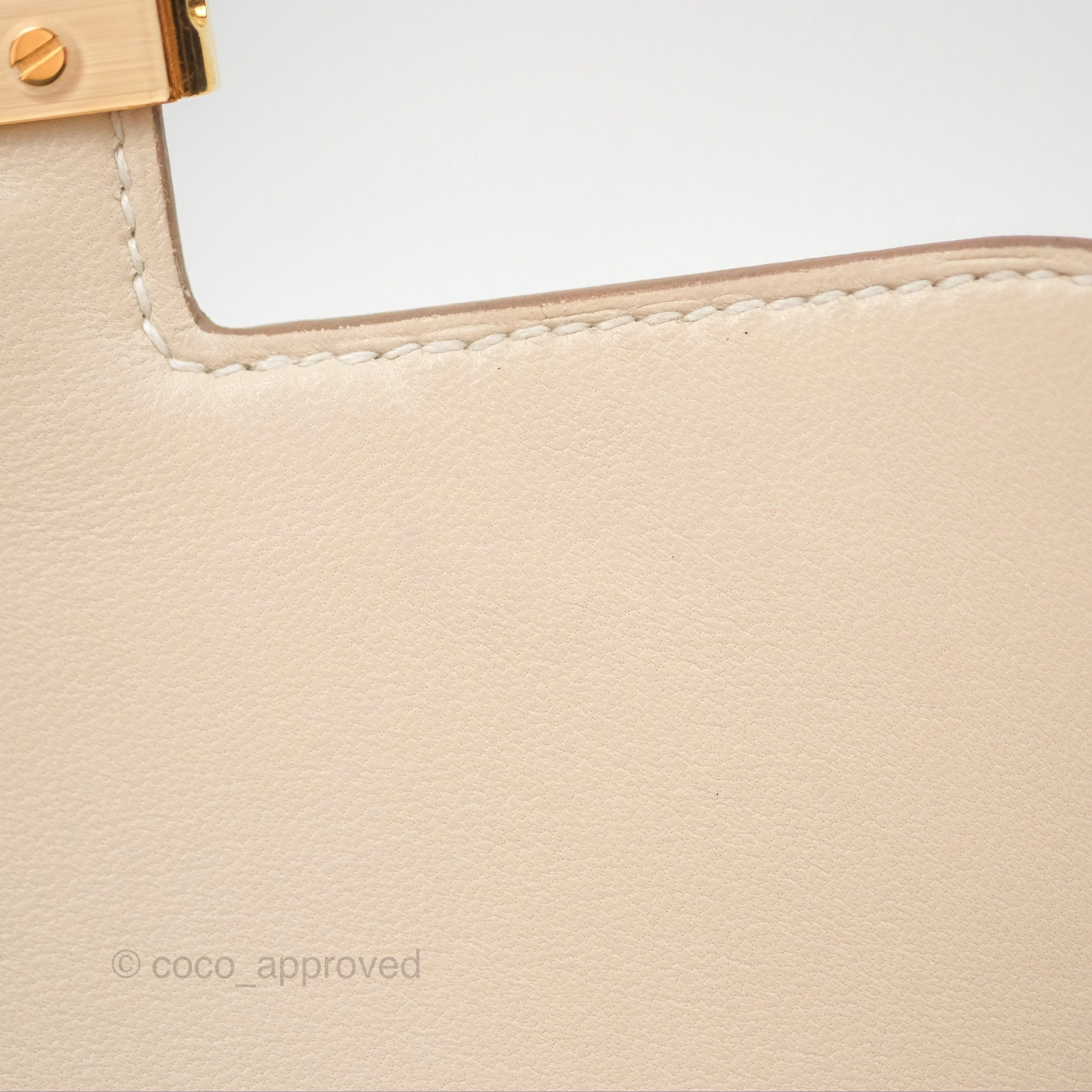 Herms Constance Mini 18cm Craie Epsom Gold Hardware