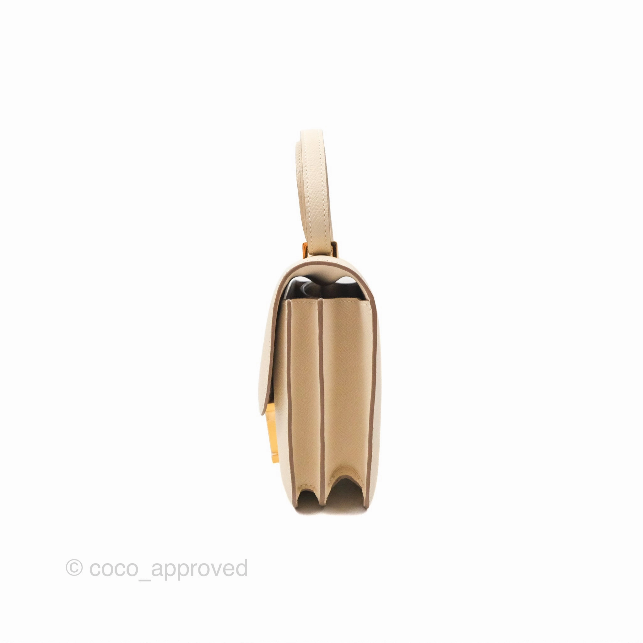 Herms Constance Mini 18cm Craie Epsom Gold Hardware