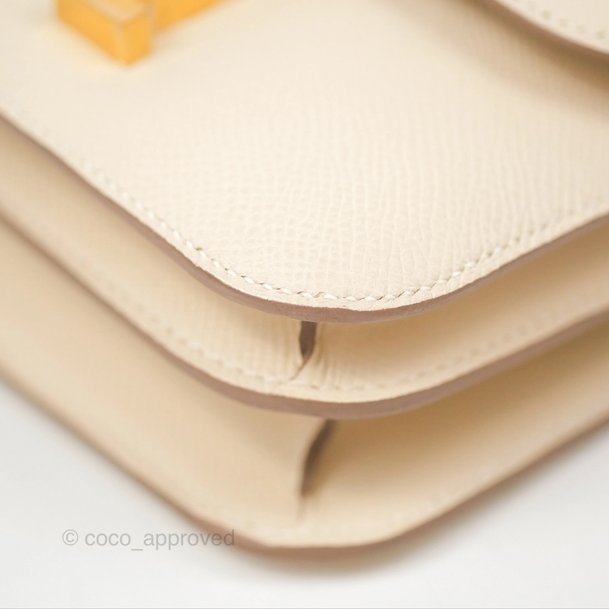 Herms Constance Mini 18cm Craie Epsom Gold Hardware