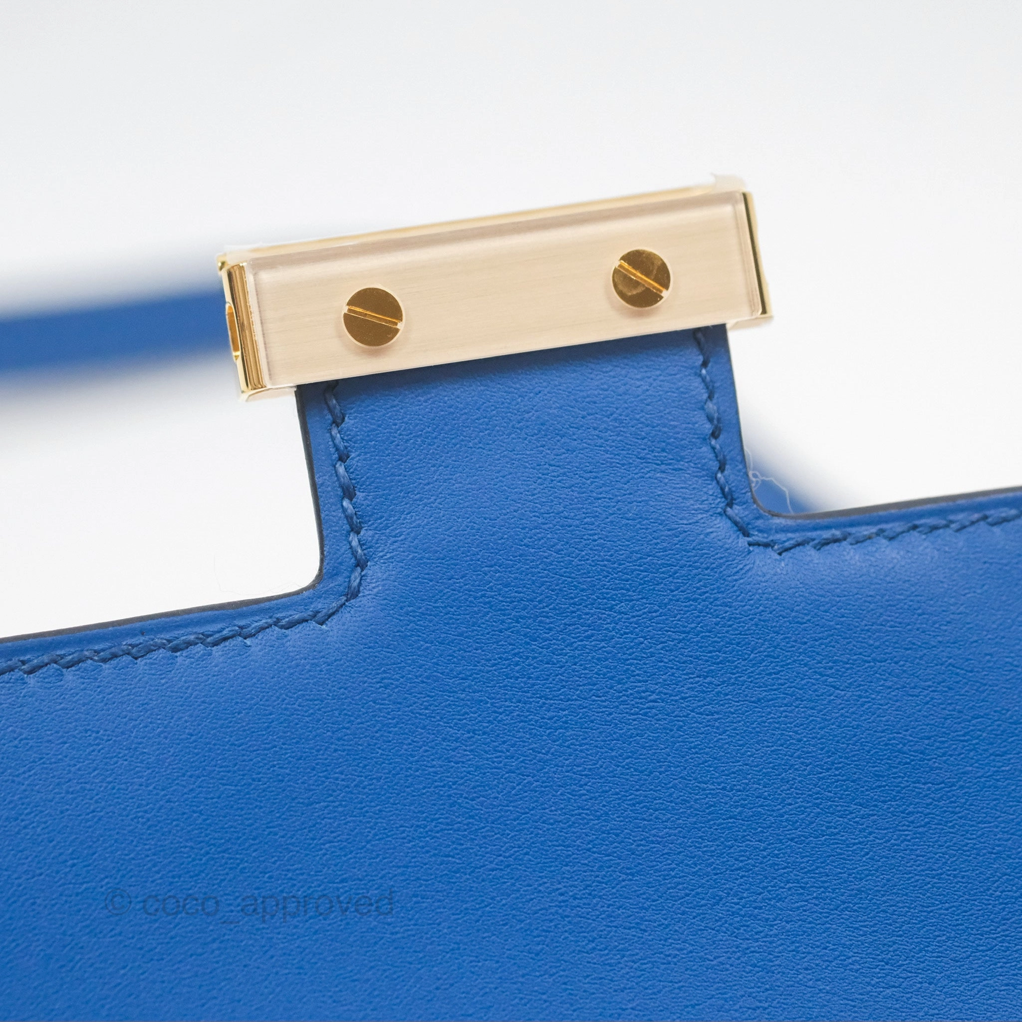 Herms Constance Mini 18cm Mirror Bleu France 71 Swift Gold Hardware