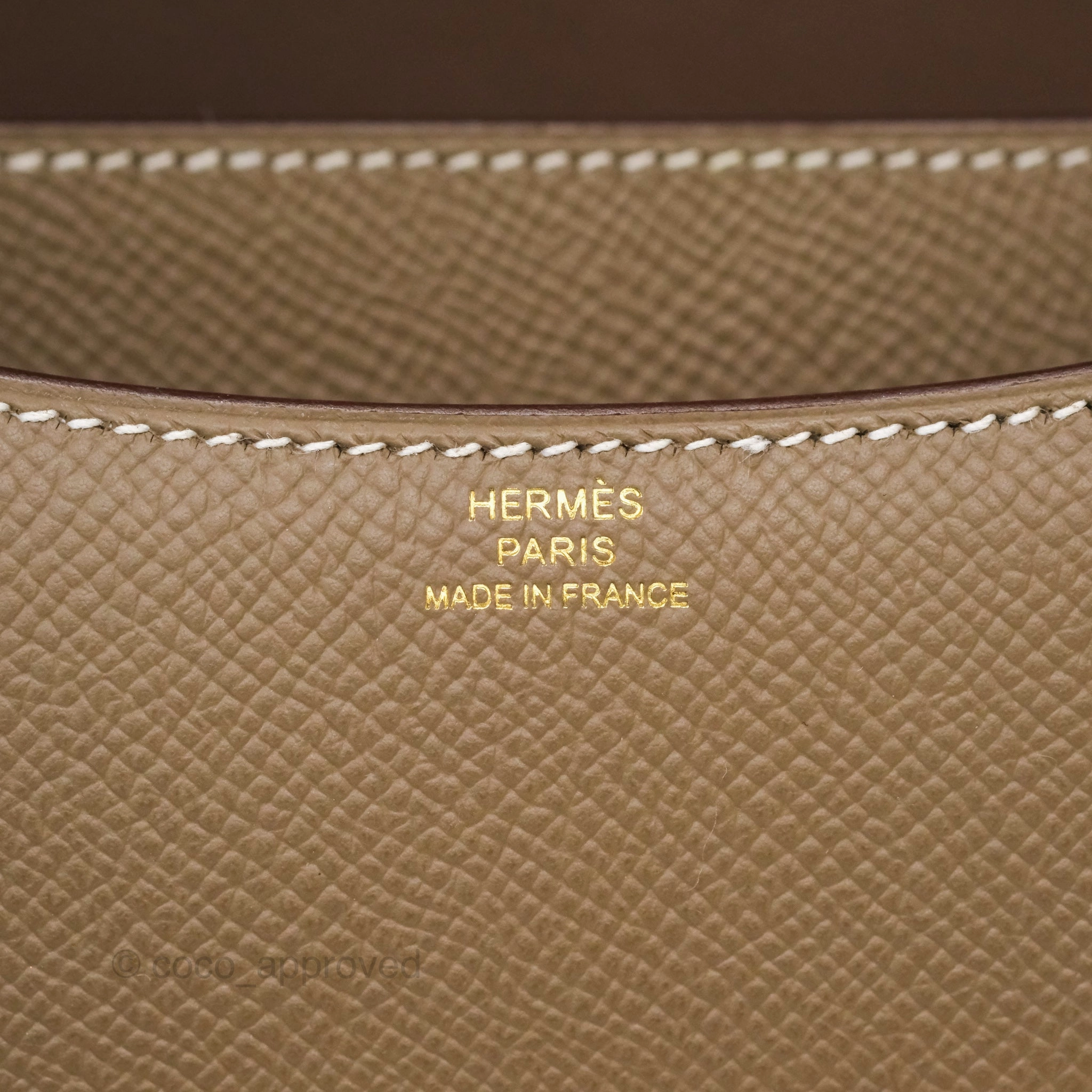 Herms Constance Mini 18cm Mirror Etoupe Epsom Gold Hardware