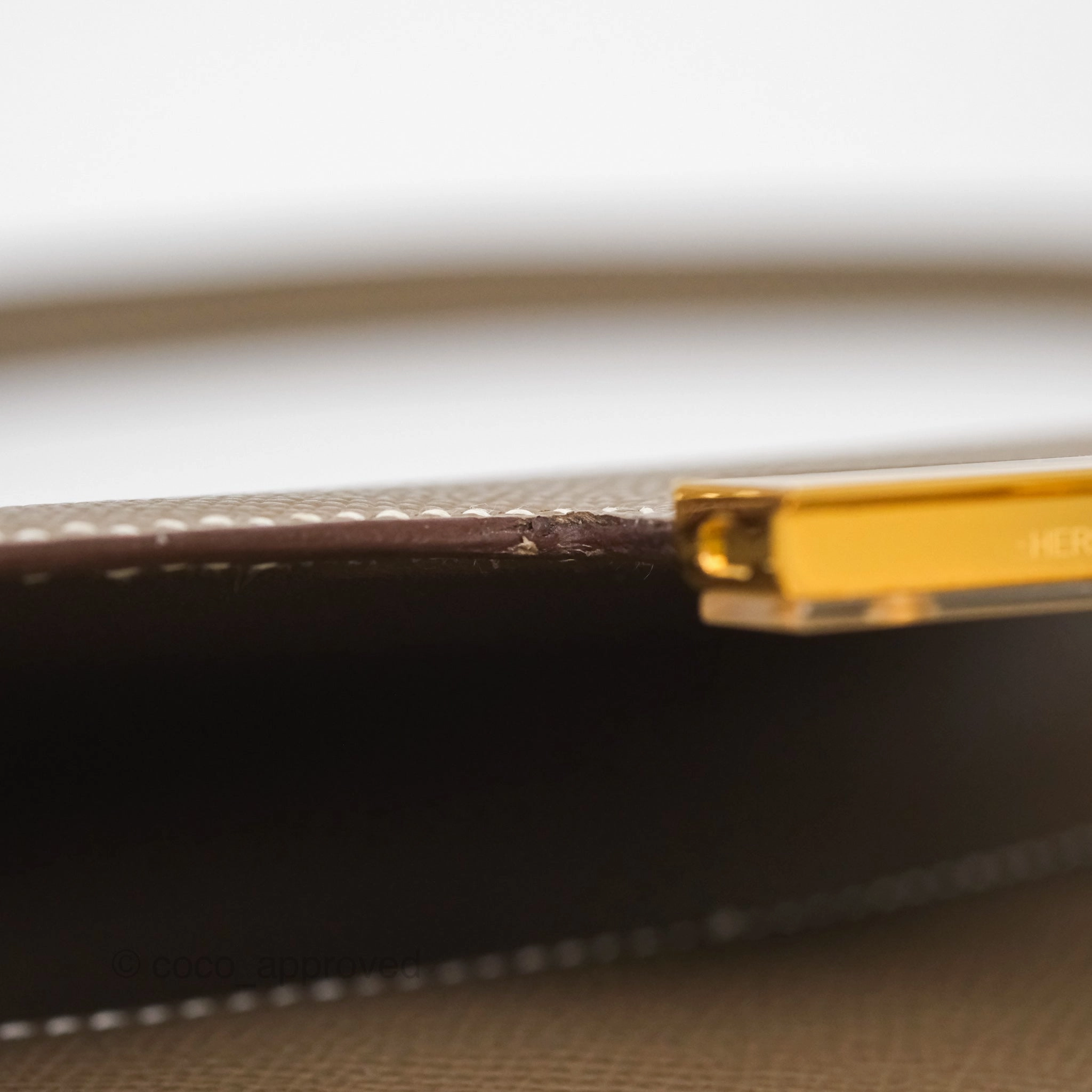 Herms Constance Mini 18cm Mirror Etoupe Epsom Gold Hardware