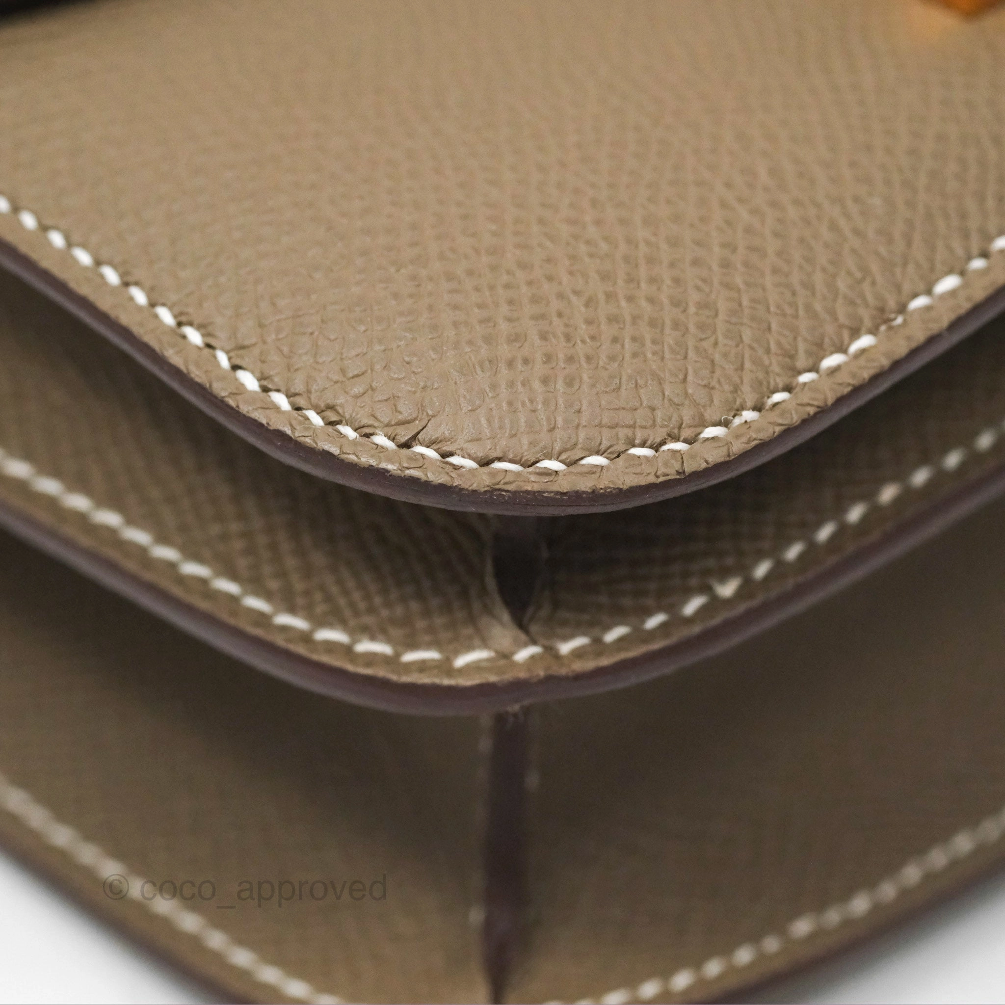Herms Constance Mini 18cm Mirror Etoupe Epsom Rose Gold Hardware