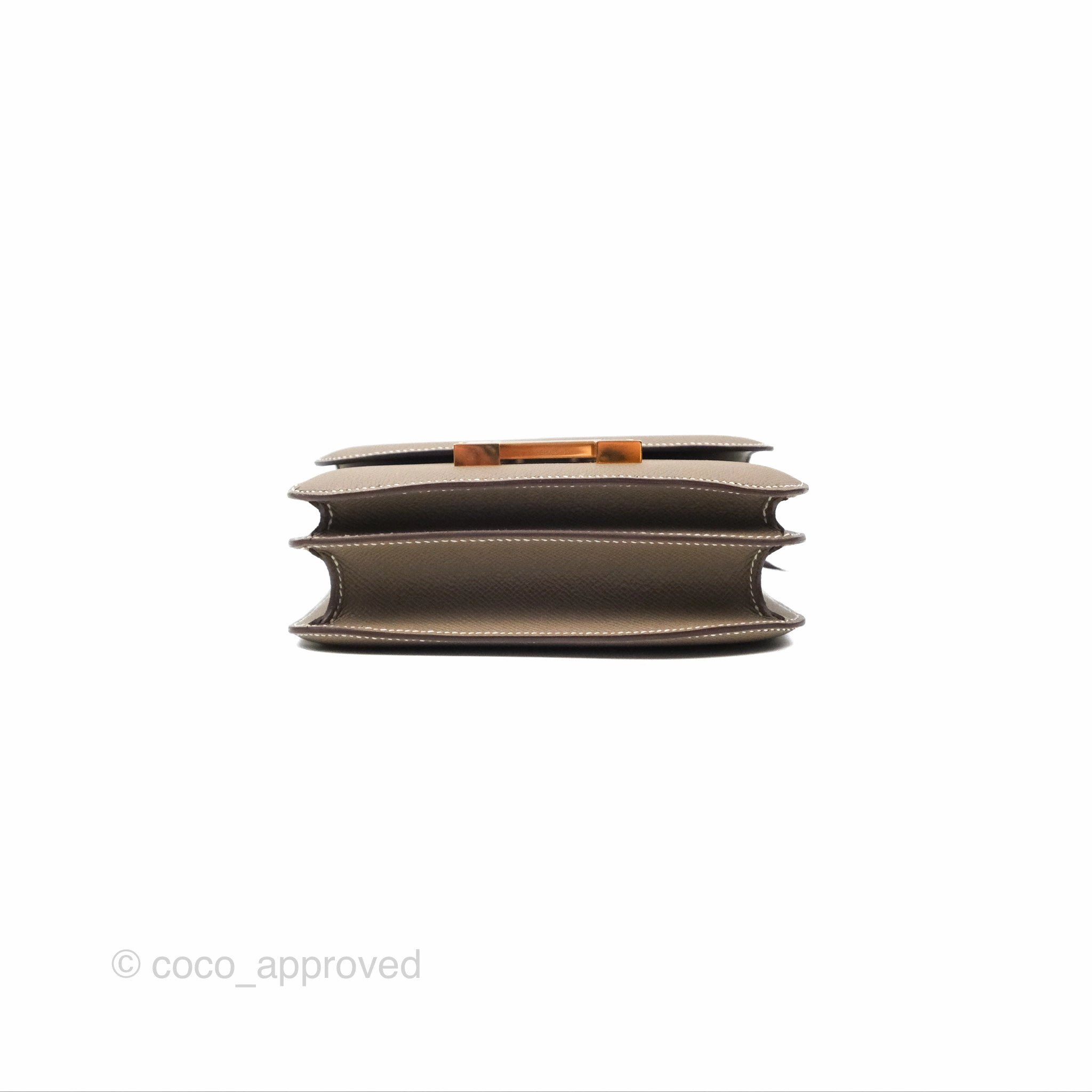 Herms Constance Mini 18cm Mirror Etoupe Epsom Rose Gold Hardware