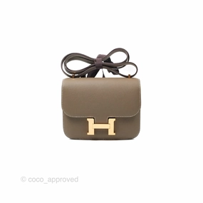 Herms Constance Mini 18cm Mirror Etoupe Epsom Rose Gold Hardware