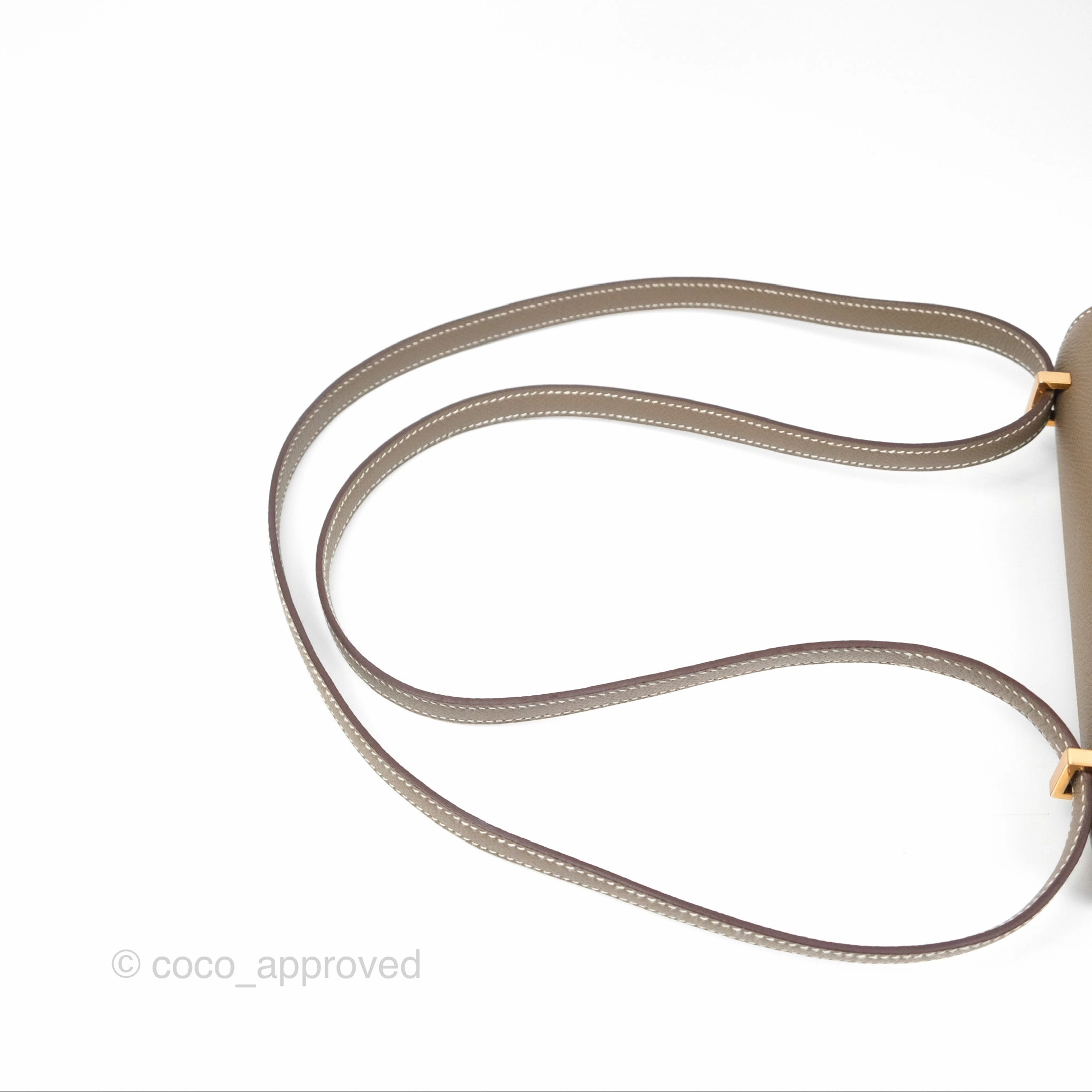 Herms Constance Mini 18cm Mirror Etoupe Epsom Rose Gold Hardware