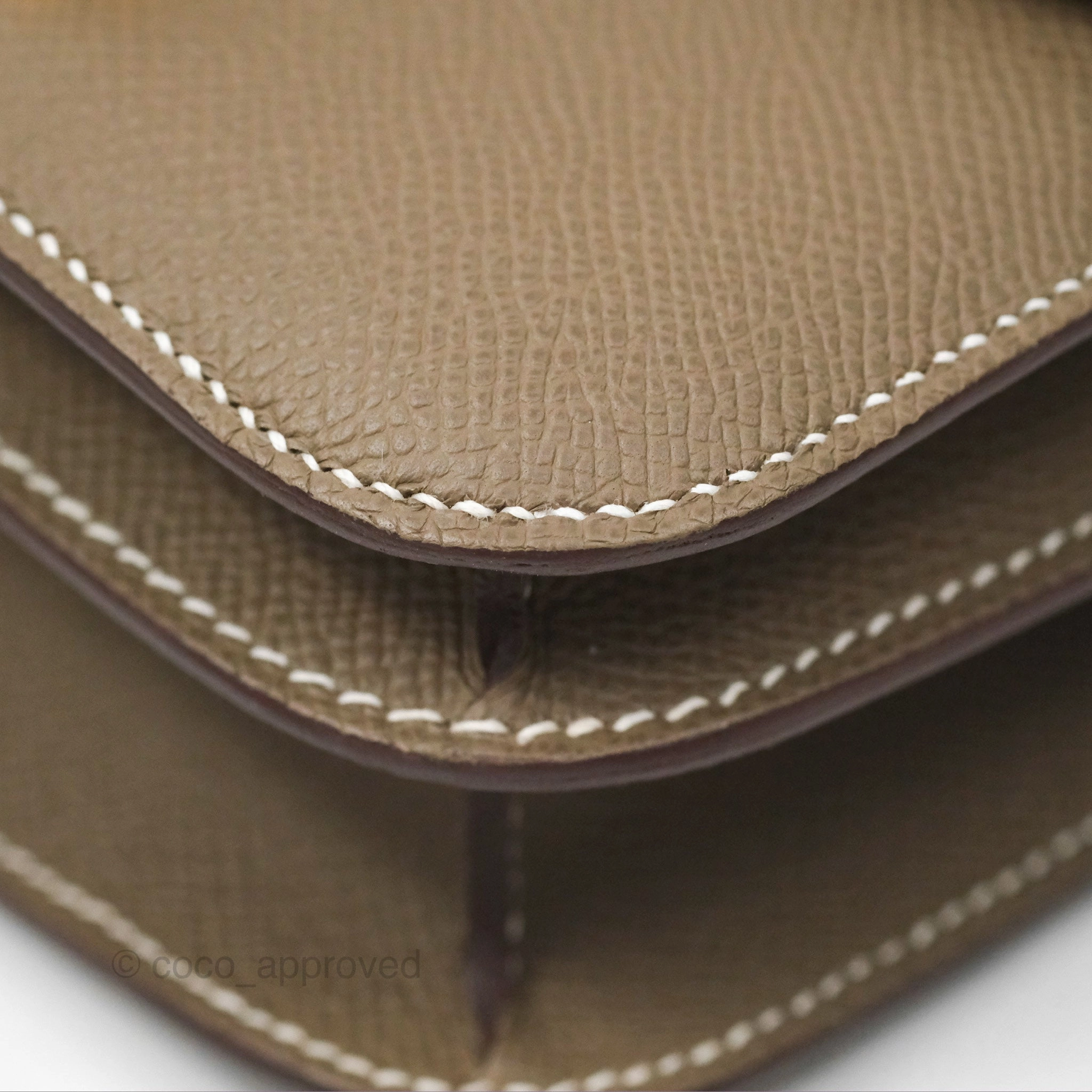 Herms Constance Mini 18cm Mirror Etoupe Epsom Rose Gold Hardware
