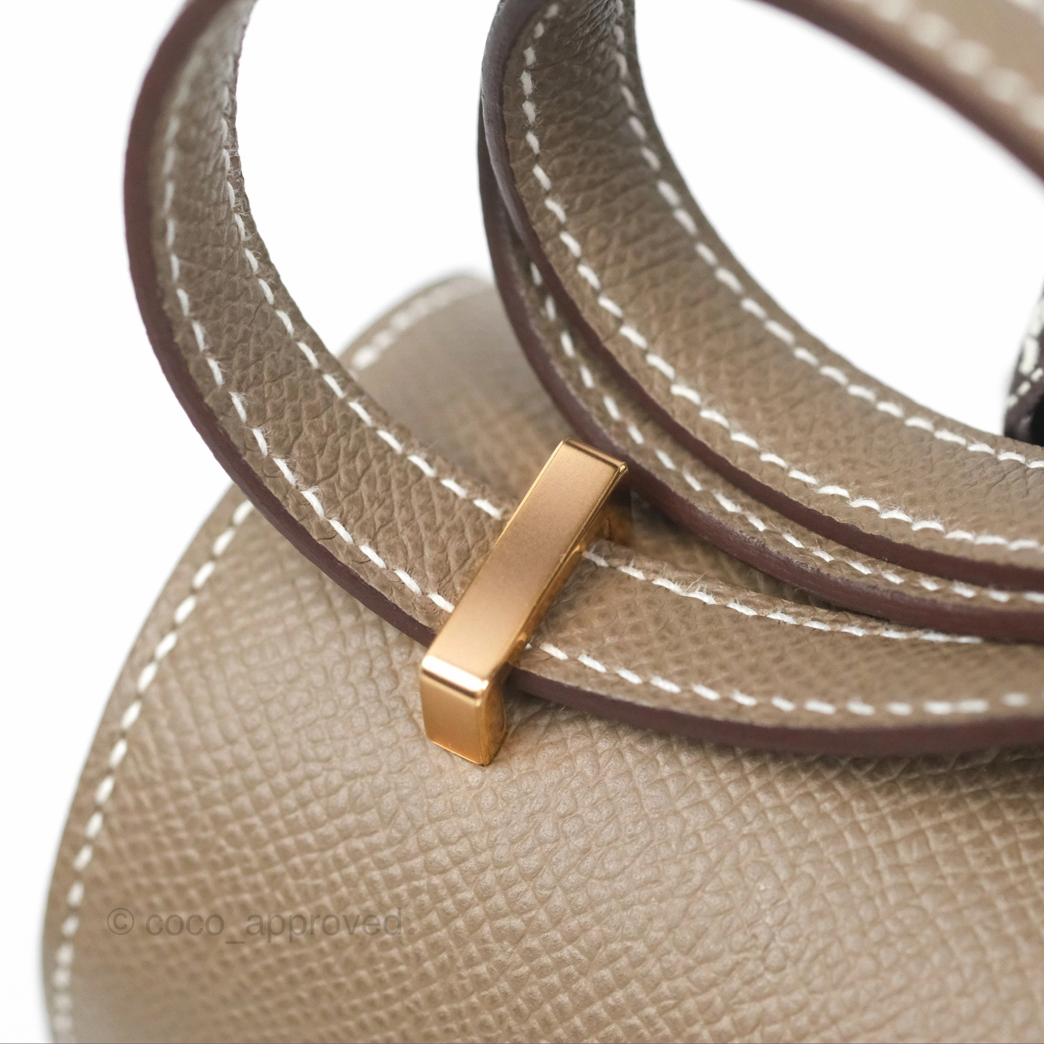 Herms Constance Mini 18cm Mirror Etoupe Epsom Rose Gold Hardware