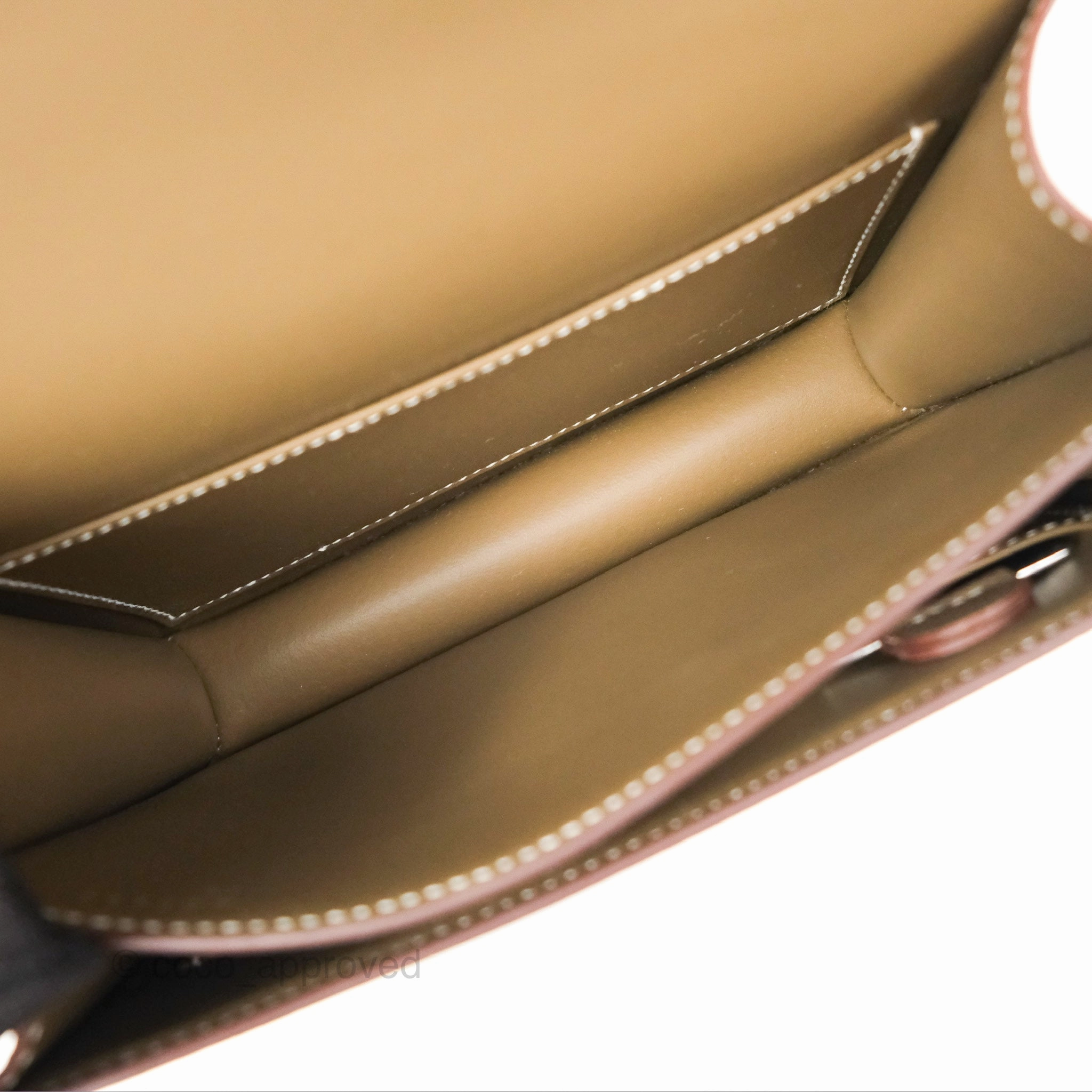 Herms Constance Mini 18cm Mirror Etoupe Epsom Rose Gold Hardware