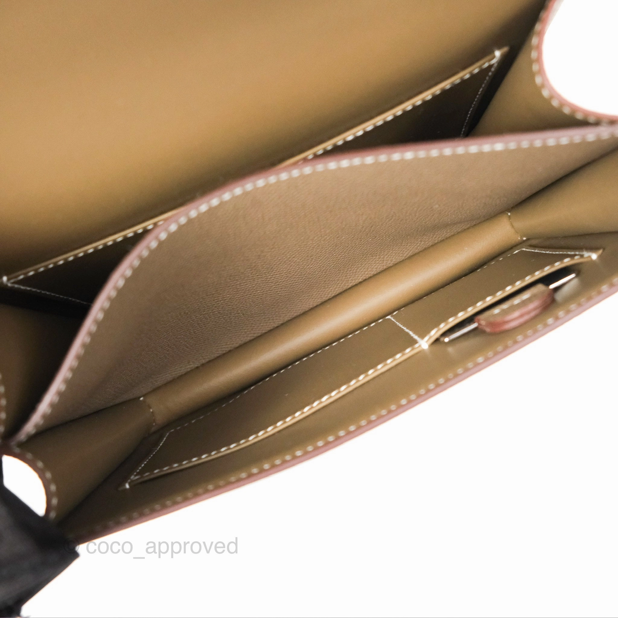 Herms Constance Mini 18cm Mirror Etoupe Epsom Rose Gold Hardware