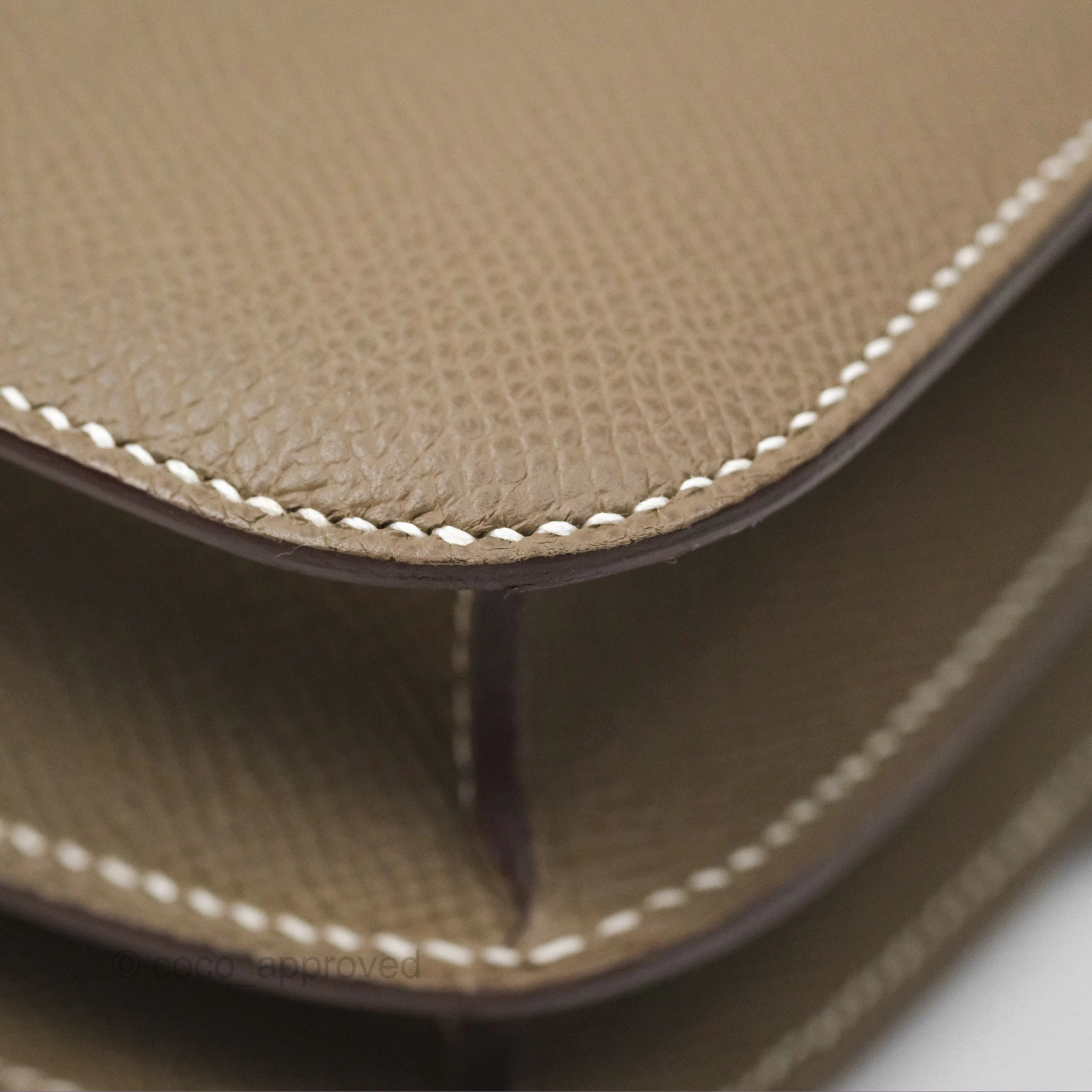 Herms Constance Mini 18cm Mirror Etoupe Epsom Rose Gold Hardware