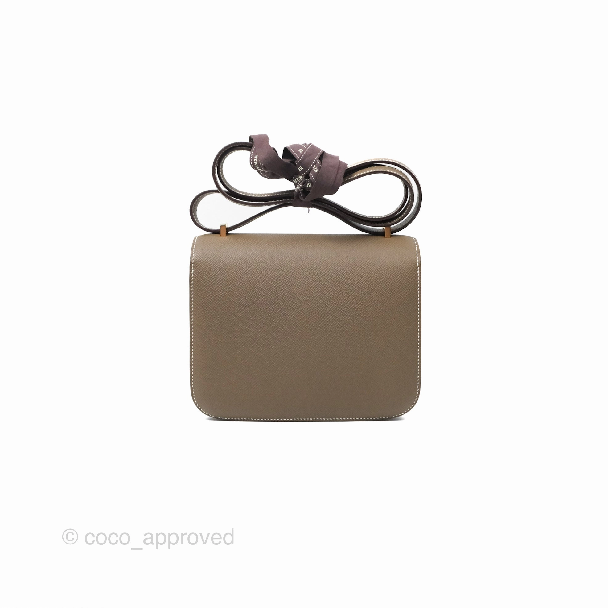 Herms Constance Mini 18cm Mirror Etoupe Epsom Rose Gold Hardware
