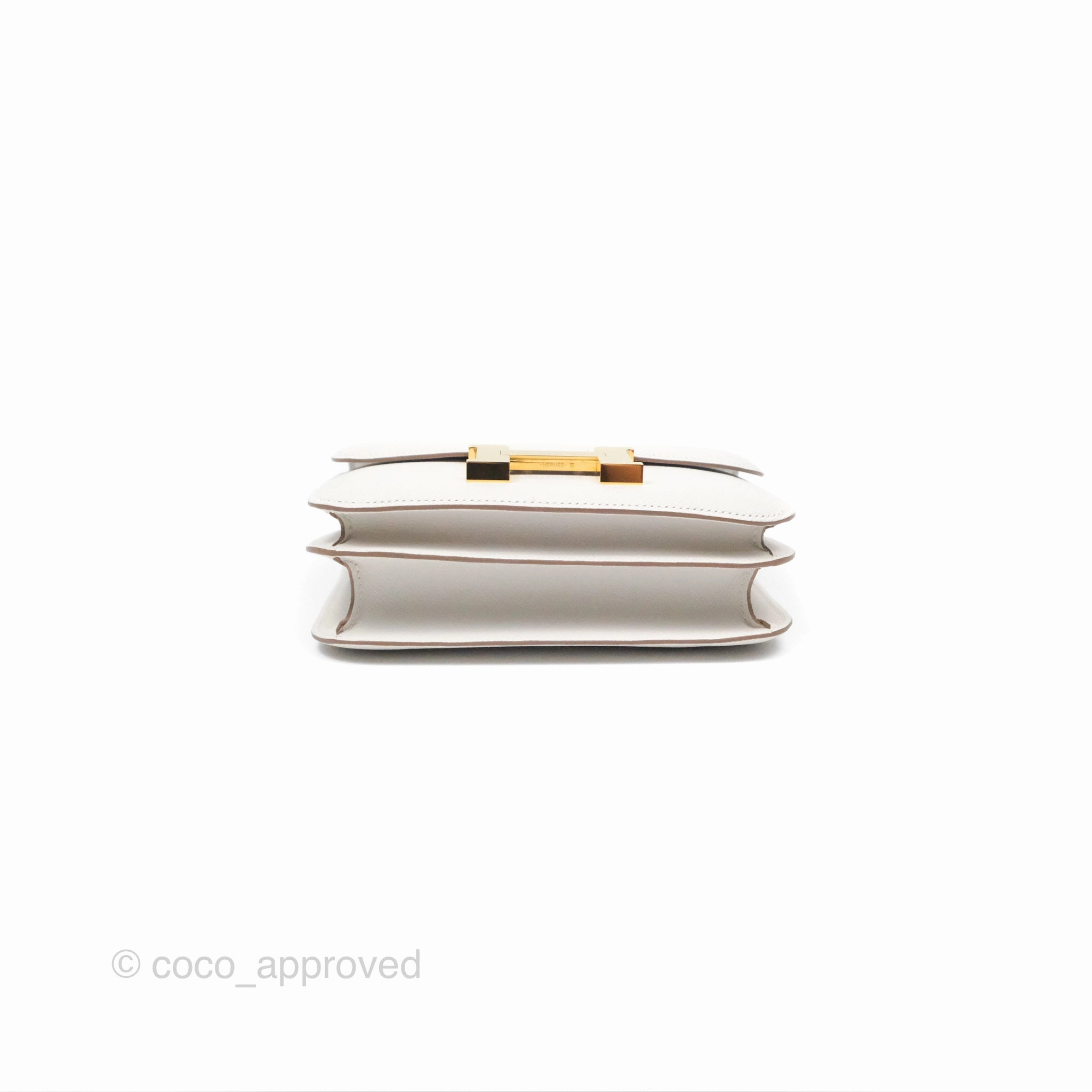Herms Constance Mini 18cm Mirror Gris Pale Epsom Gold Hardware