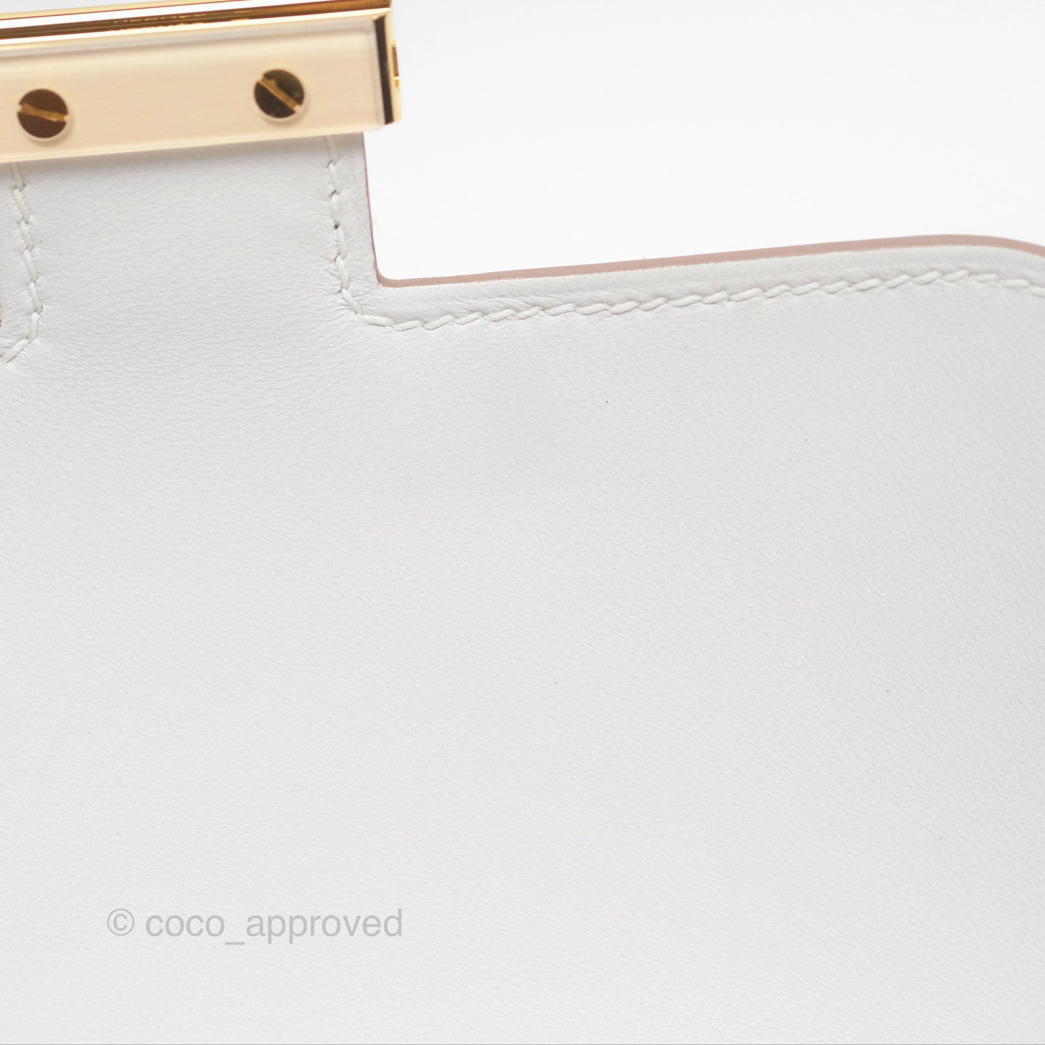 Herms Constance Mini 18cm Mirror Gris Pale Epsom Gold Hardware