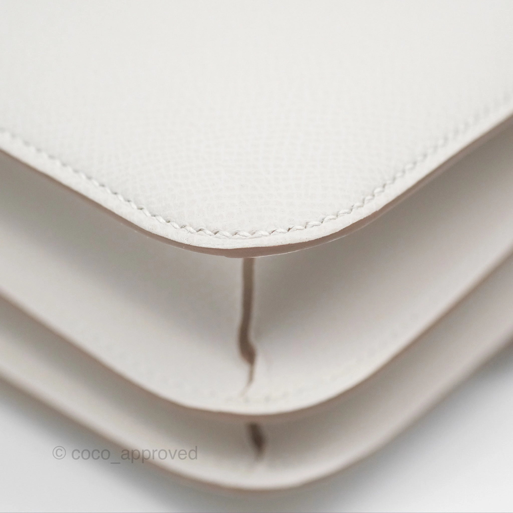 Herms Constance Mini 18cm Mirror Gris Pale Epsom Gold Hardware
