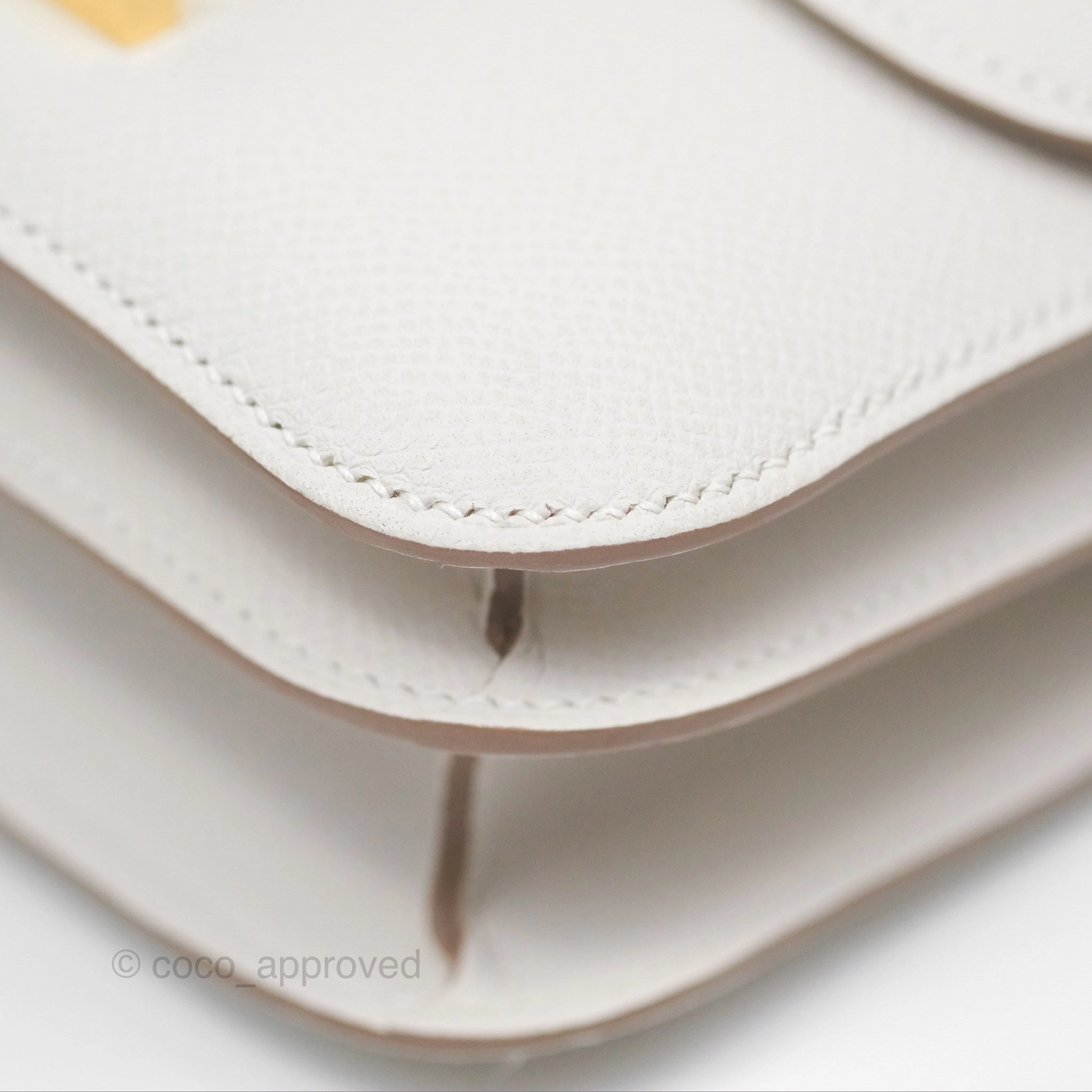 Herms Constance Mini 18cm Mirror Gris Pale Epsom Gold Hardware