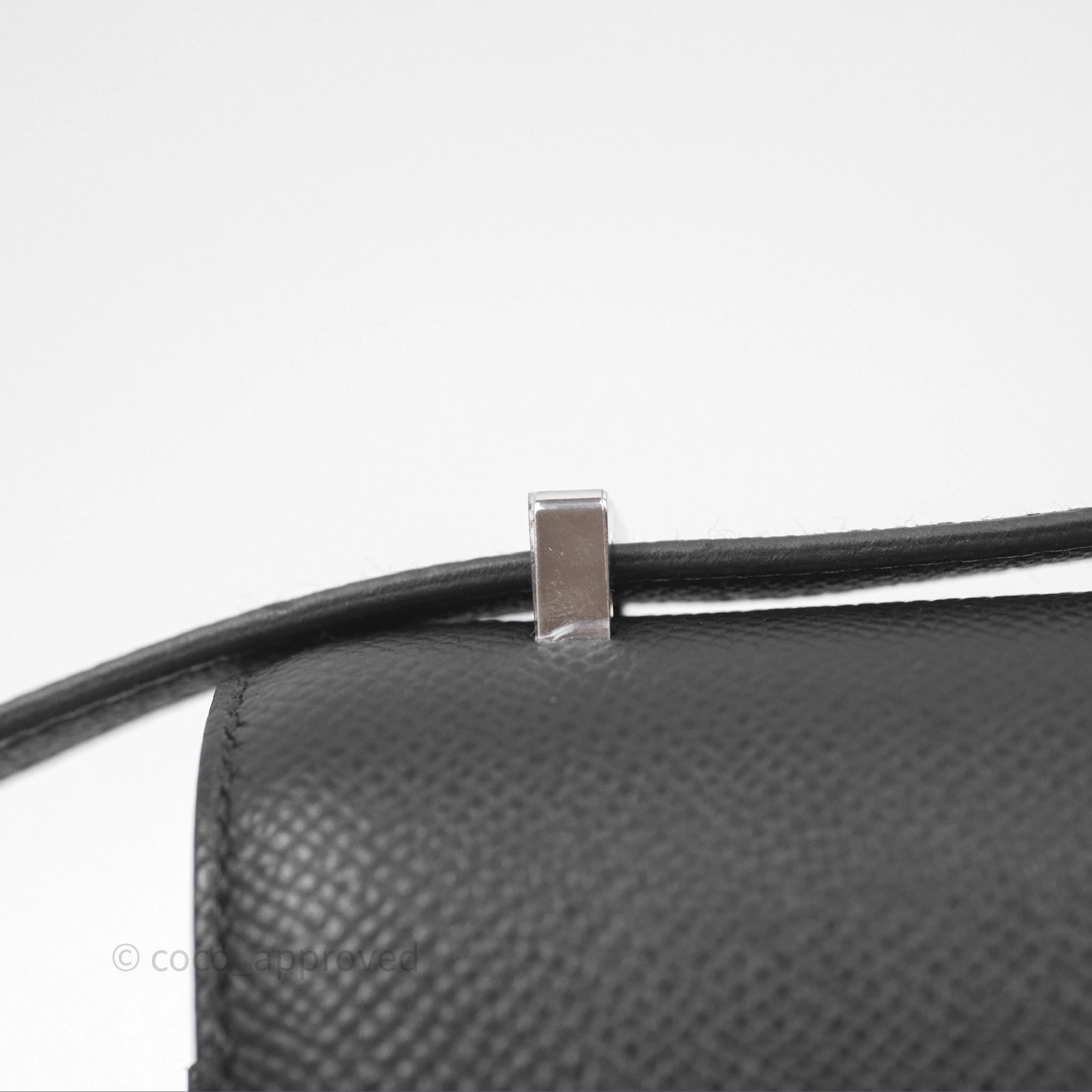 Herms Constance Mini 18cm Mirror Noir 89 Epsom Palladium Hardware
