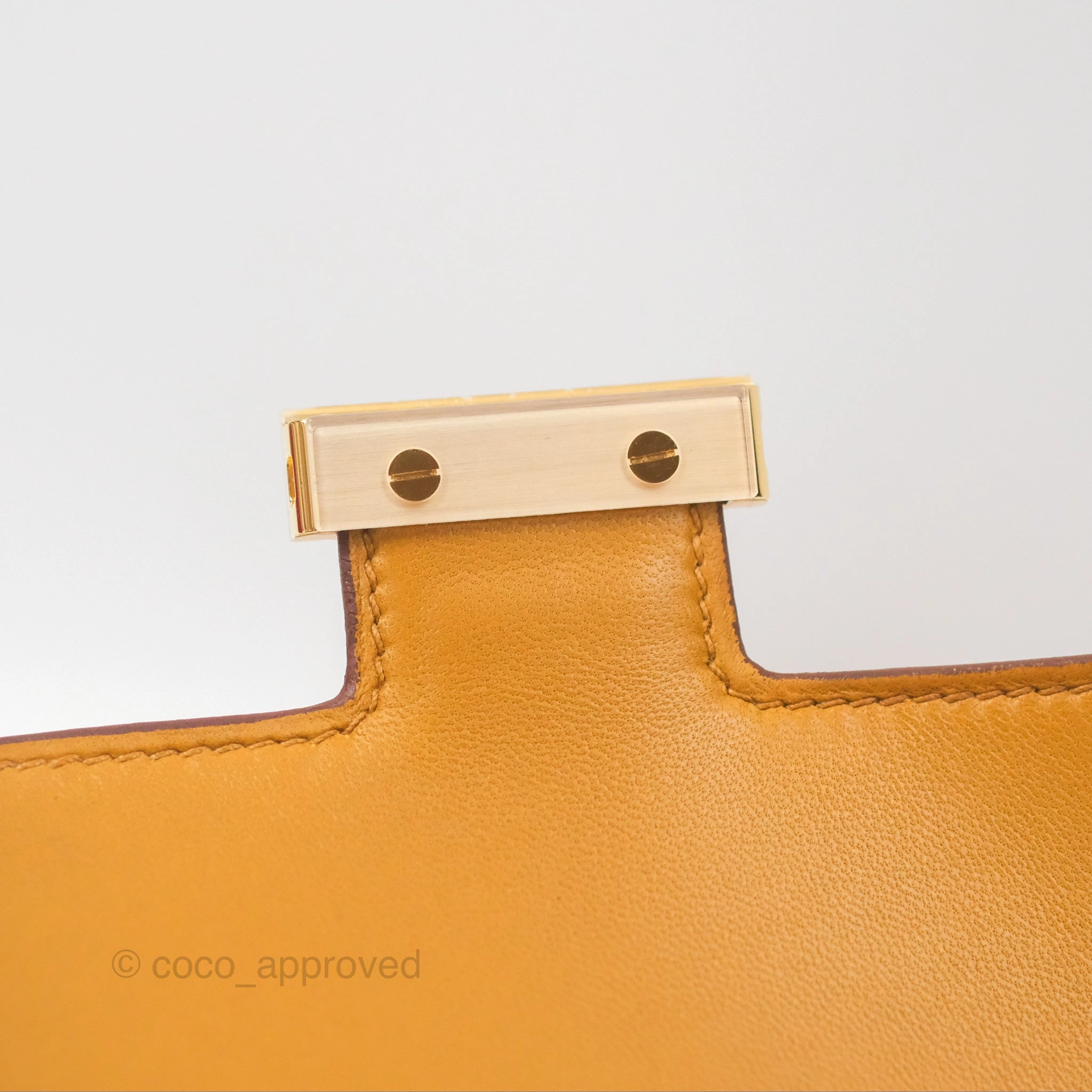 Herms Constance Mini 18cm Mirror Sesame 2S Epsom Gold Hardware