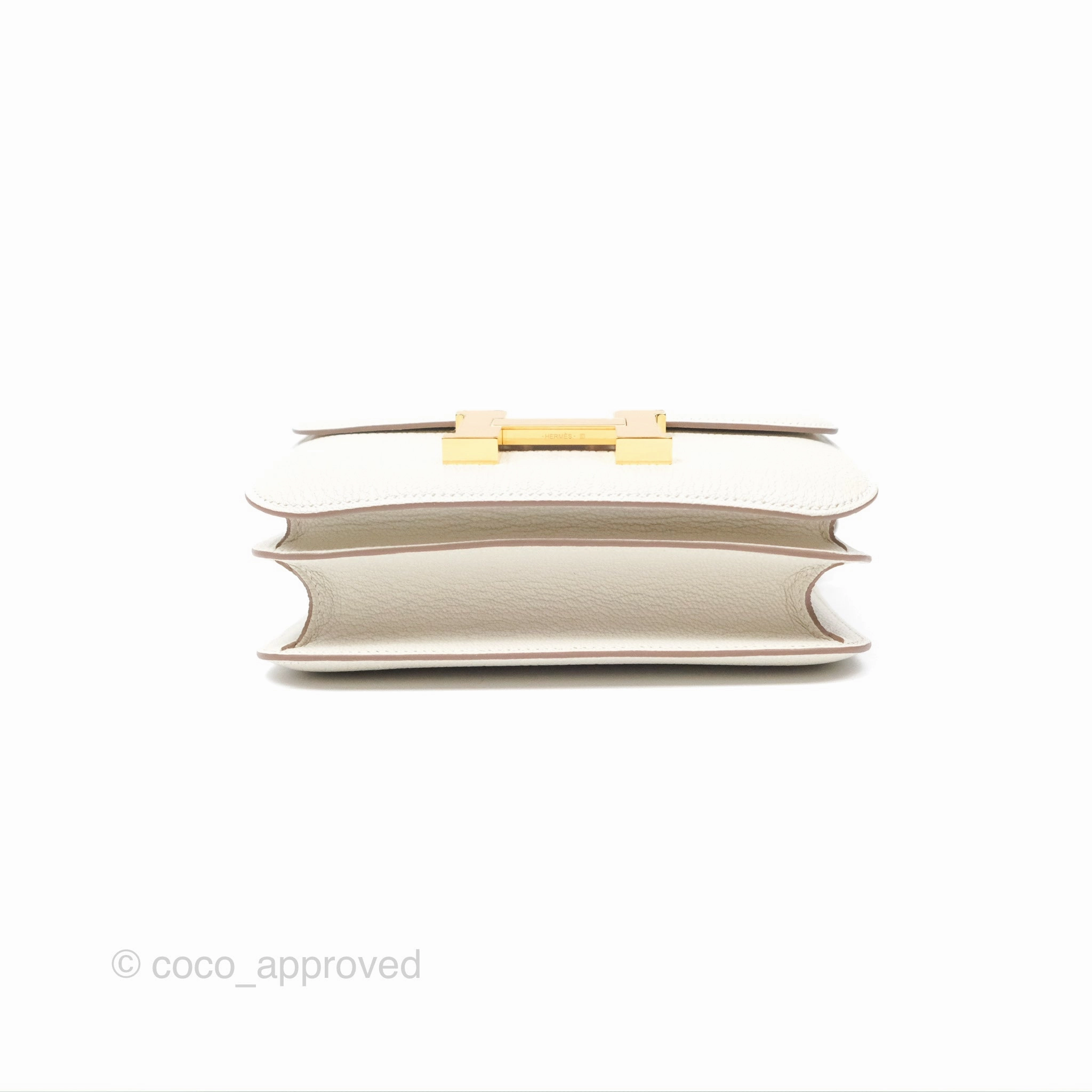 Herms Constance Mini 18cm Mushroom Chevre Mysore Gold Hardware