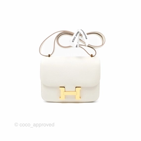 Herms Constance Mini 18cm Mushroom Chevre Mysore Gold Hardware