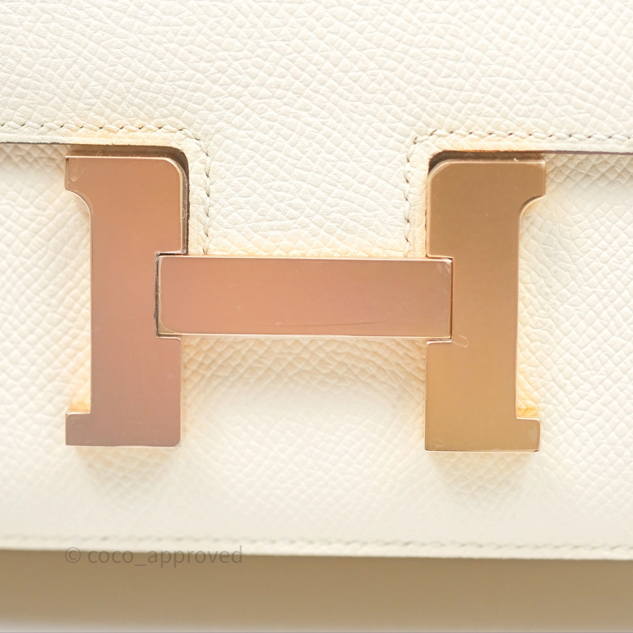 Herms Constance Mini 18cm Nata I2 Epsom Gold Hardware