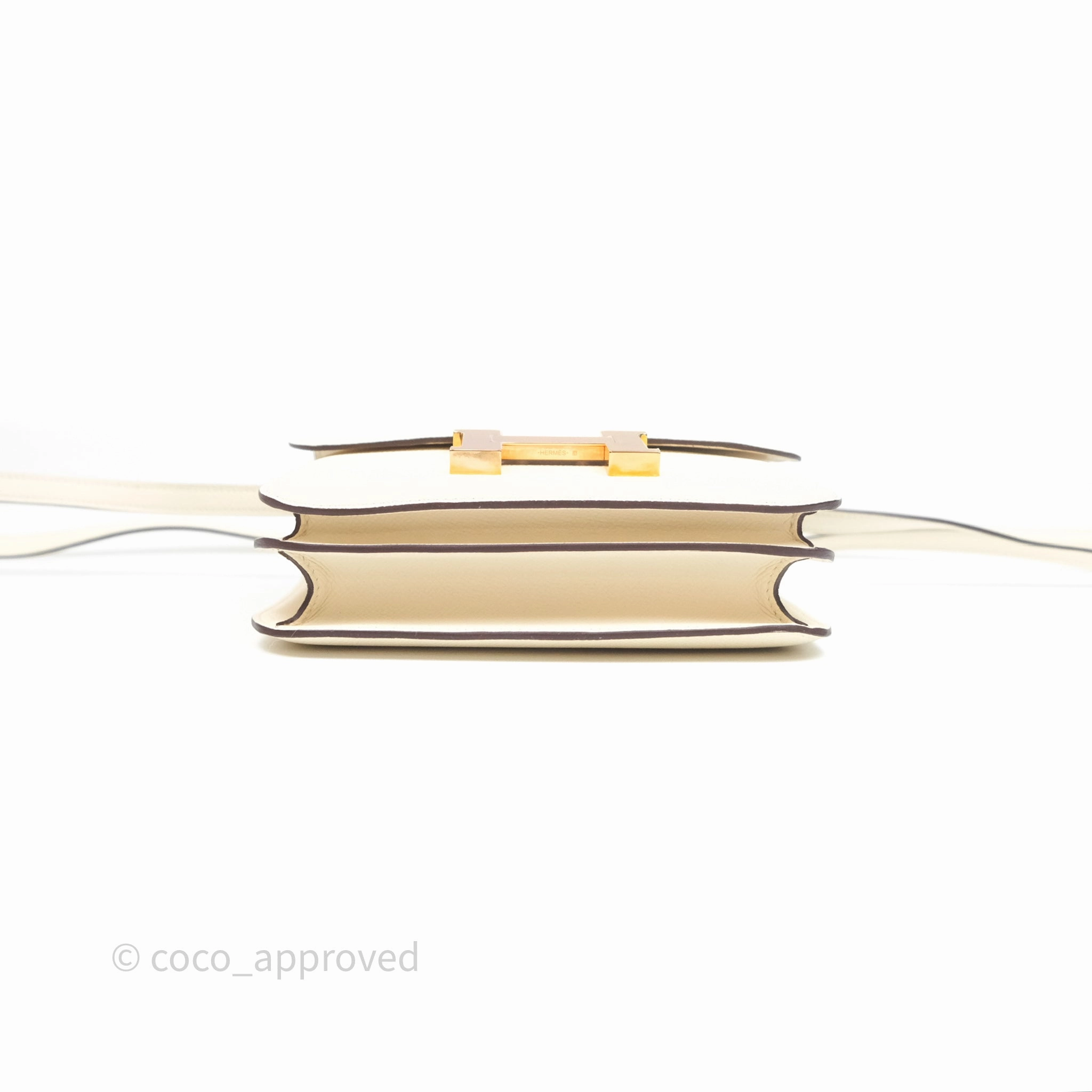 Herms Constance Mini 18cm Nata I2 Epsom Gold Hardware